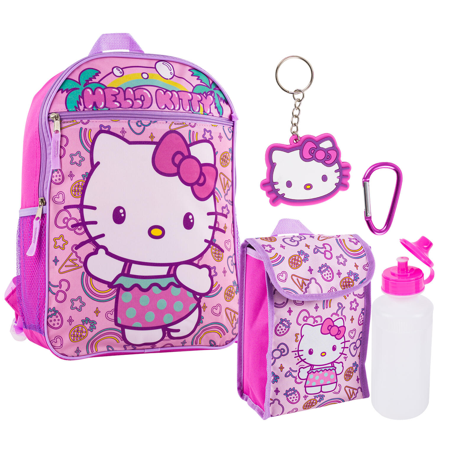 Foto 1 | Set Mochila Lonchera Llavero Vaso Clip De Hello Kitty