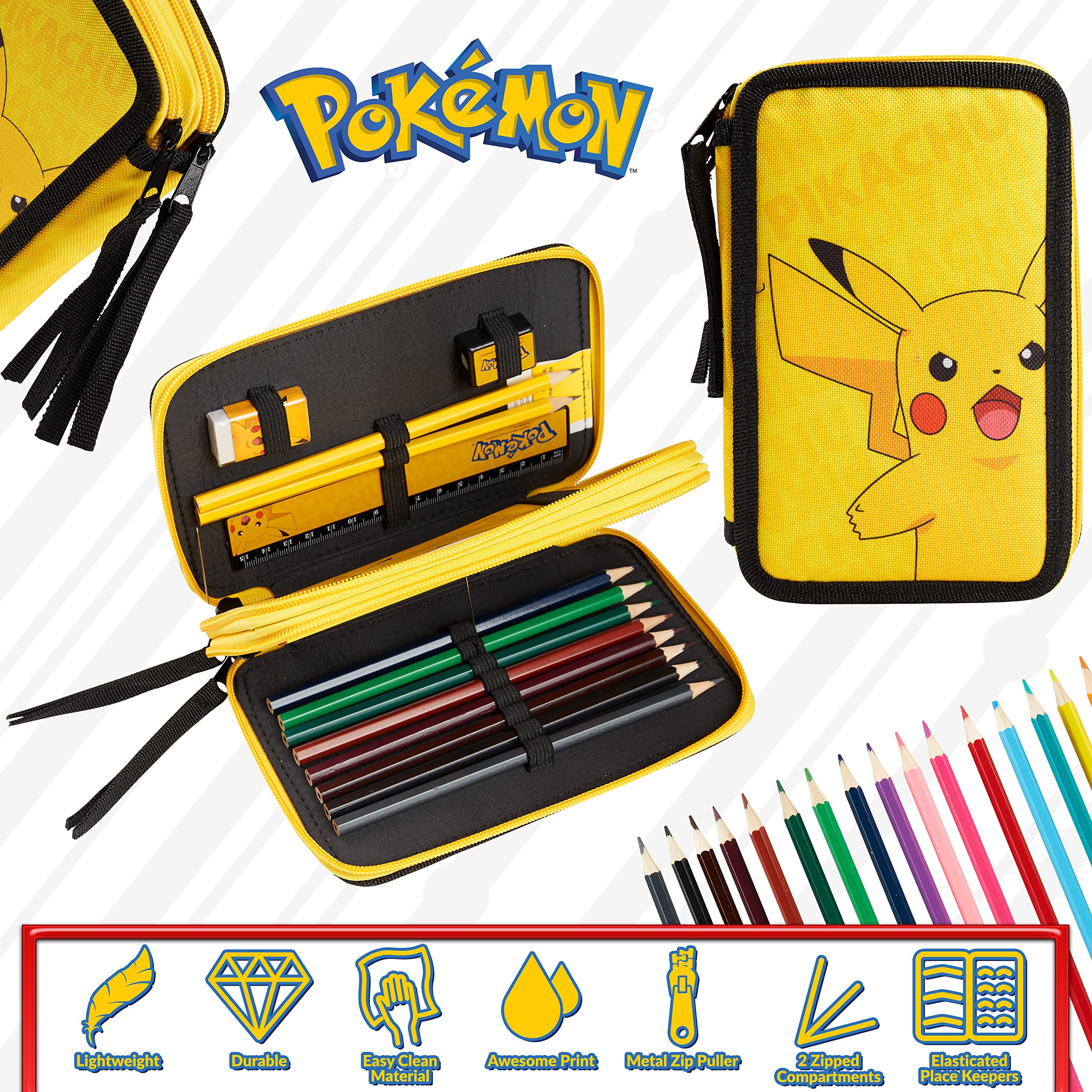 Foto 5 pulgar | Estuche Para Lápices Pokémon Pikachu Para Niños Con Juego De 23 Piezas - Venta Internacional.