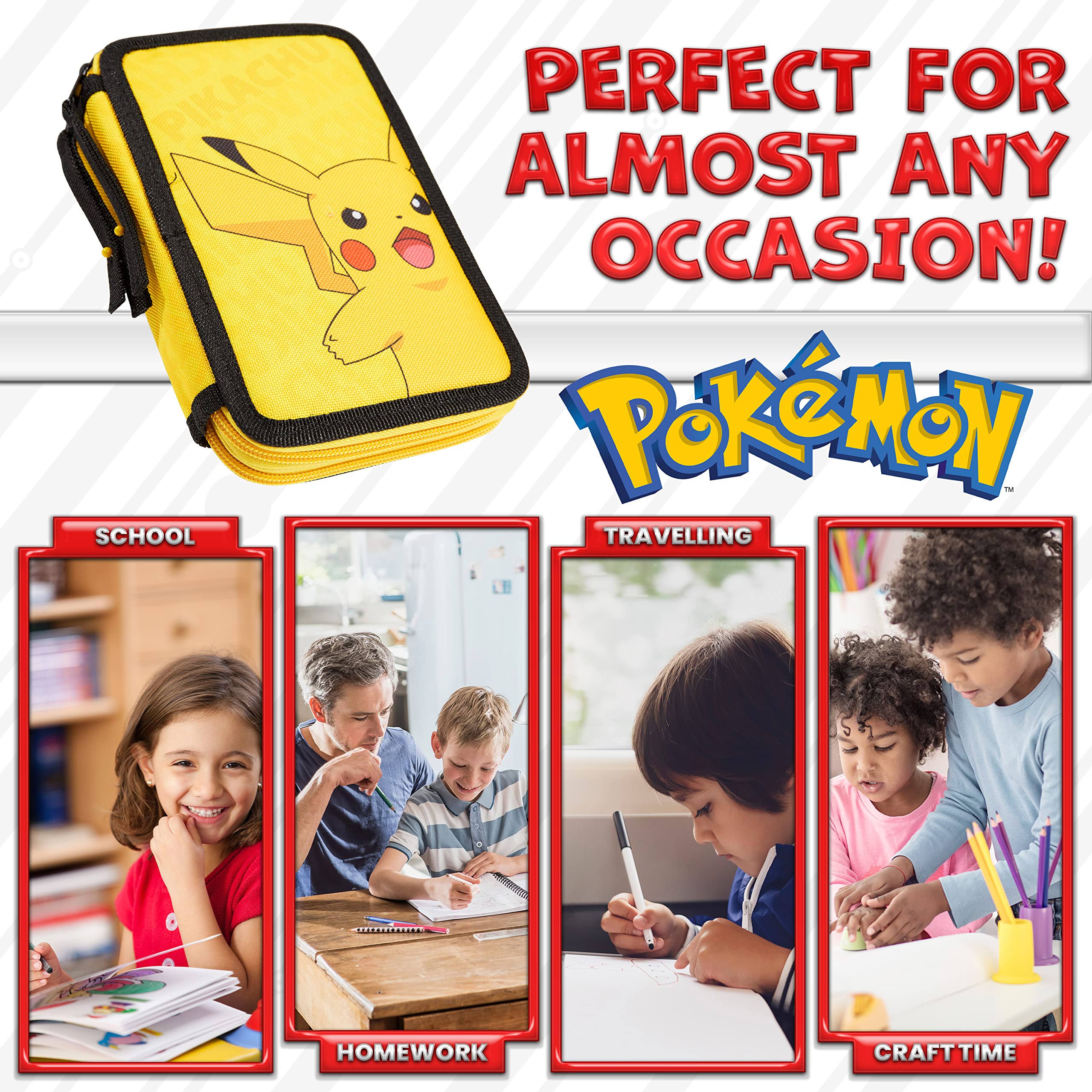 Foto 6 pulgar | Estuche Para Lápices Pokémon Pikachu Para Niños Con Juego De 23 Piezas - Venta Internacional.