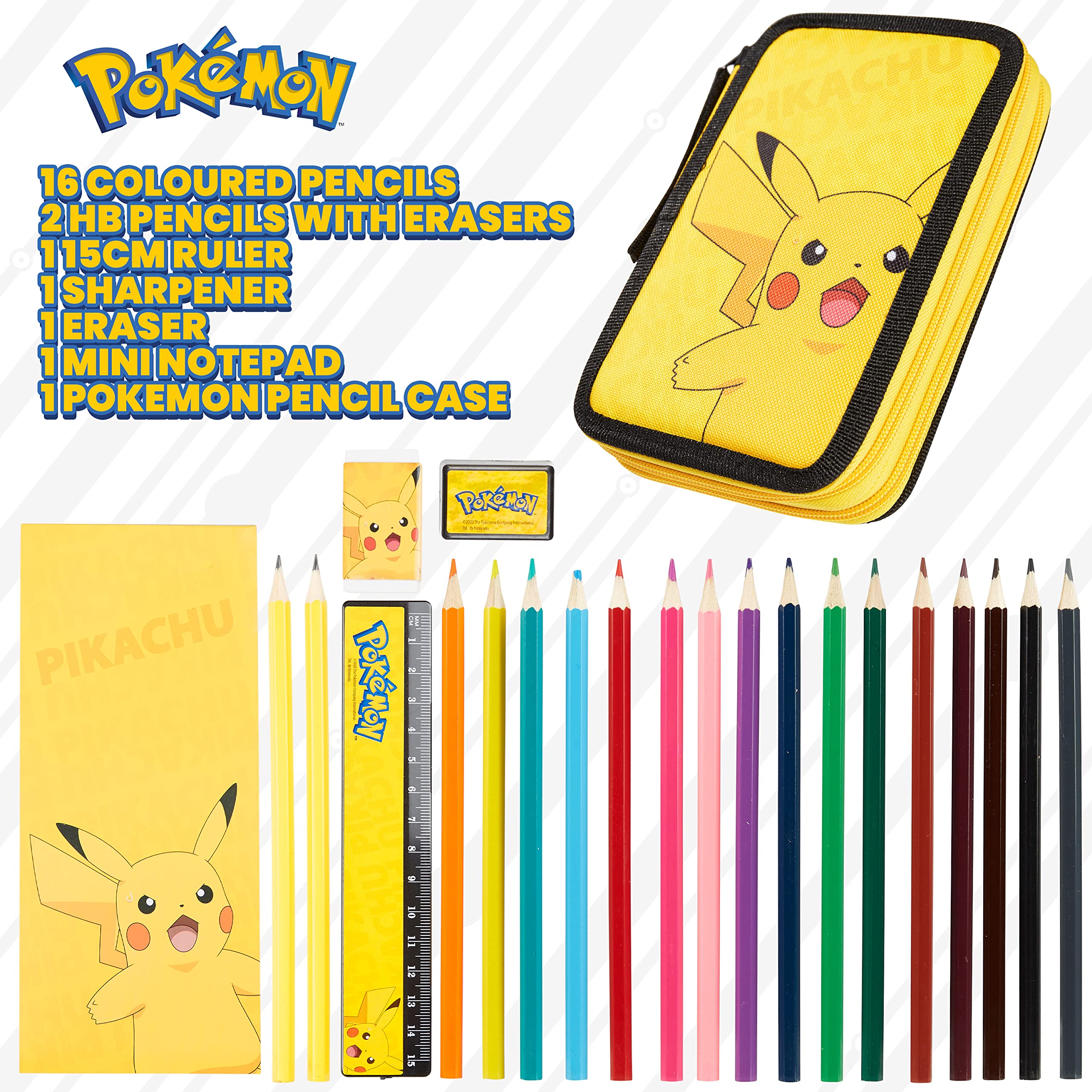Foto 8 pulgar | Estuche Para Lápices Pokémon Pikachu Para Niños Con Juego De 23 Piezas - Venta Internacional.