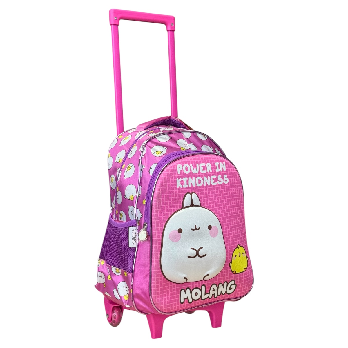 Mochila Rodante Escolar Para Niña Amplia Y Reforzada Molang Color Rosa