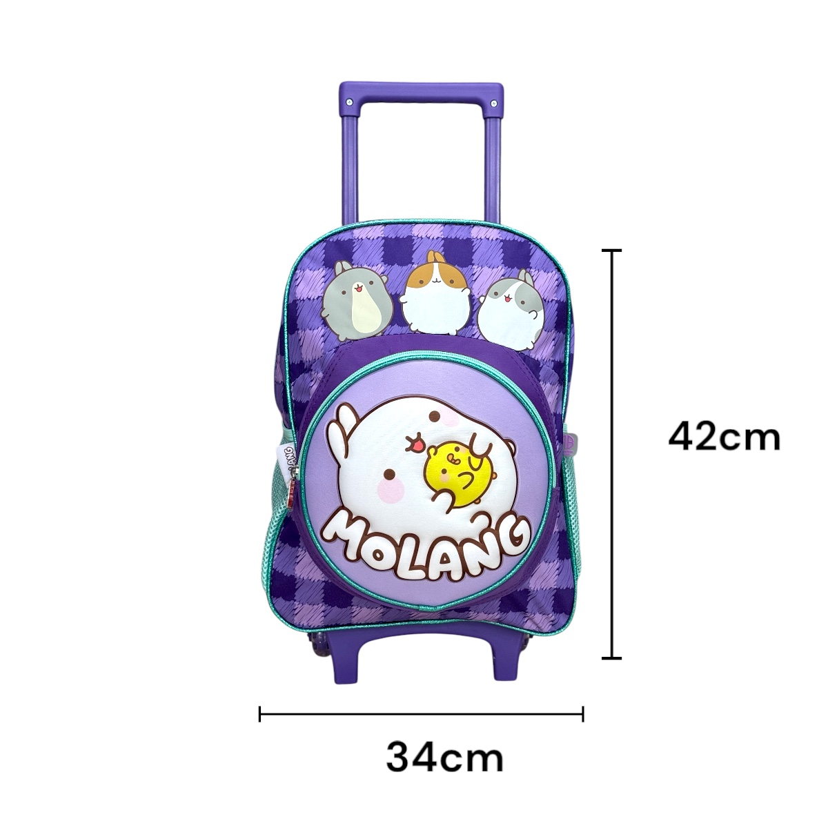 Foto 3 pulgar | Mochila Rodante Escolar Primaria Para Niña Personaje Molang Color Morado