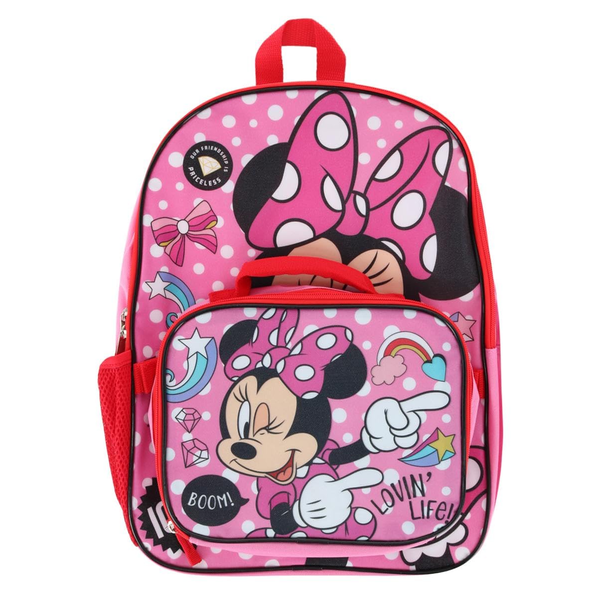 Mochila Grande De Disney Para Niñas, Rosa, Con Bolsa De Almuerzo Para Niños De Más De 3 Años - Venta Internacional.