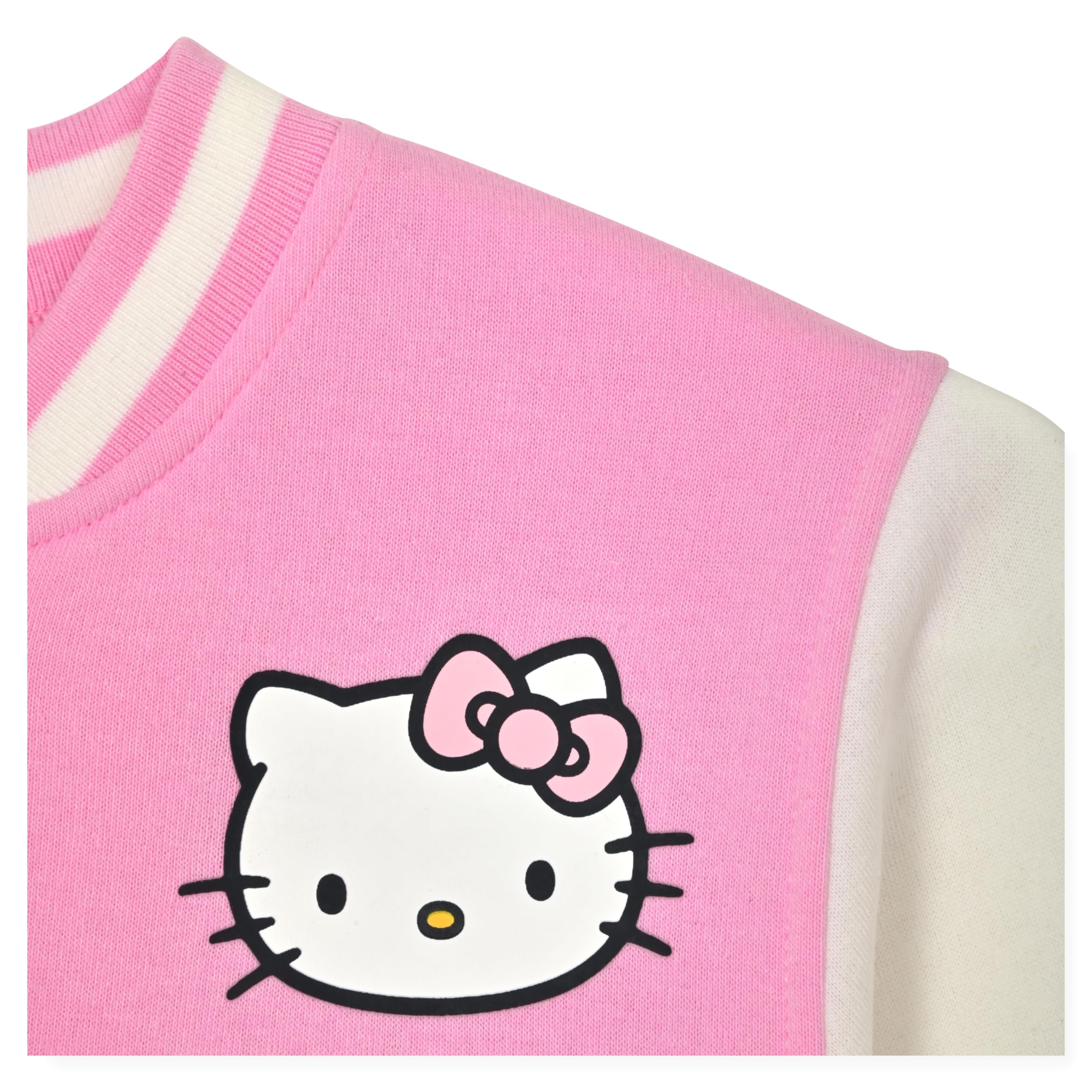 Foto 4 pulgar | Chaqueta Hello Kitty Para Niñas Varsity Letterman Bomber Bonbon Pink - Venta Internacional.