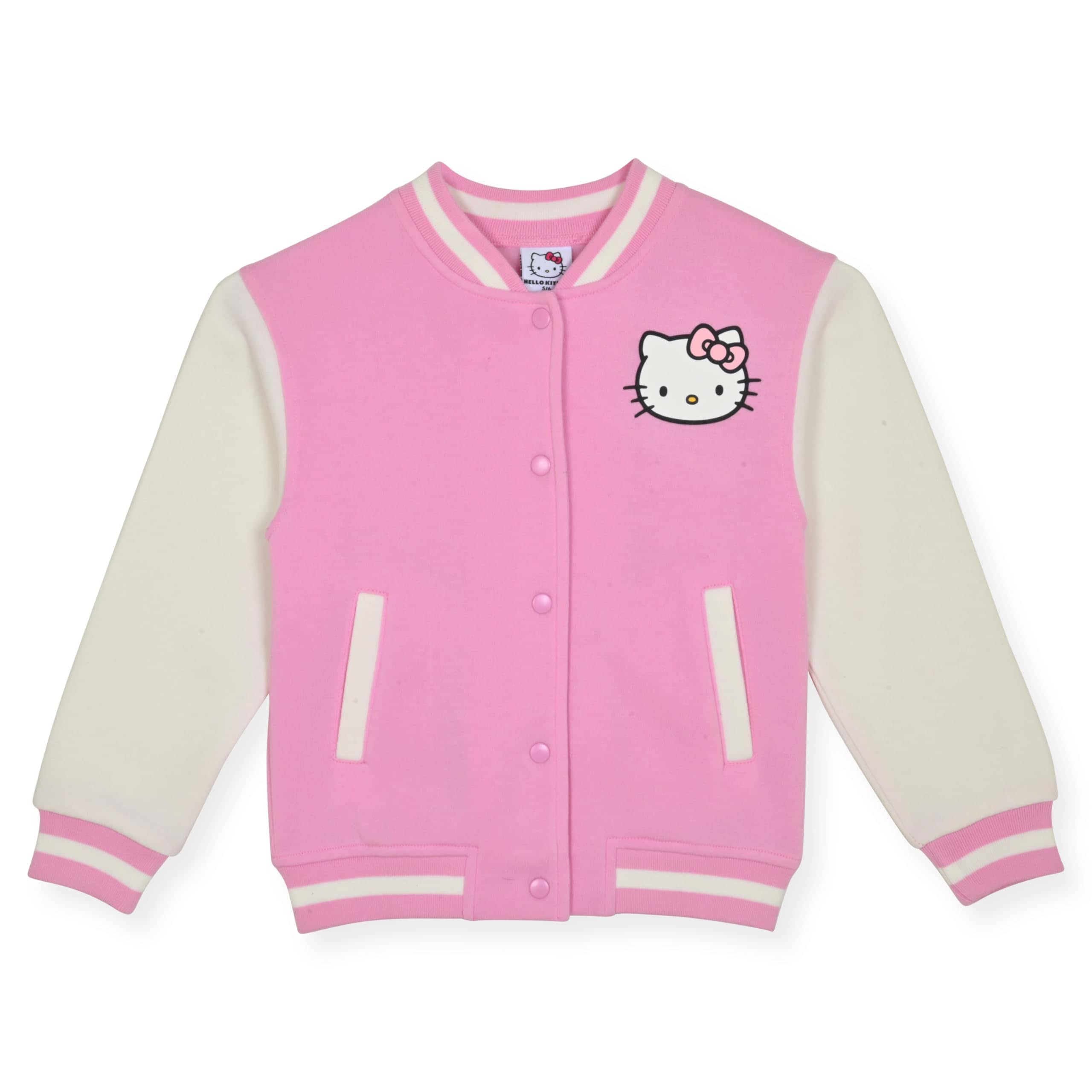 Chaqueta Hello Kitty Para Niñas Varsity Letterman Bomber Bonbon Pink - Venta Internacional. $1,179