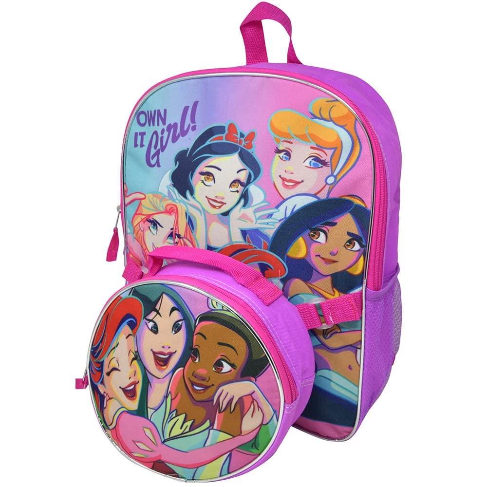 Mochila Disney Princess 16 Con Bolsa De Almuerzo Para Niños Azul - Venta Internacional.