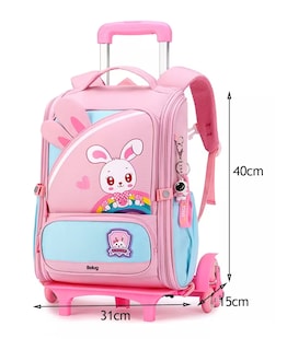 Foto 2 | Mochila Escolar De Carrito Sobre Rodillos Viaje Con 6 Ruedas Belug, Rosa
