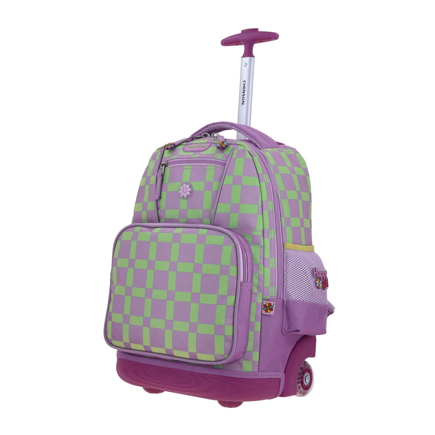 Foto 3 pulgar | Mochila Morado Con Ruedas Diseño Floral Chenson Happy Girl Tare