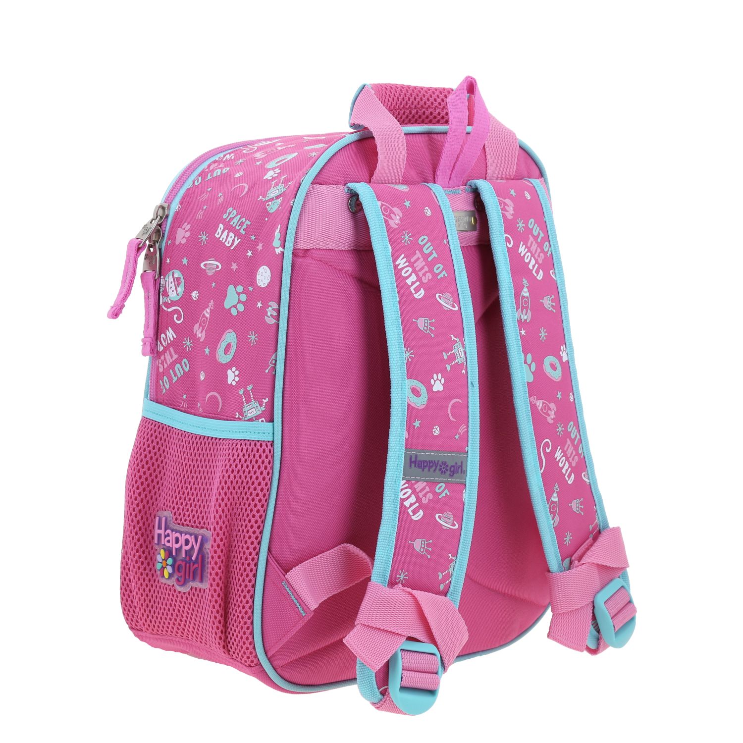 Foto 4 pulgar | Mochila Rosa Chica Con Gatito Y Confeti Encapsulado Happy Girl Ajua
