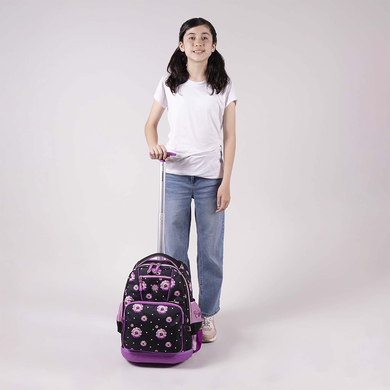 Foto 9 pulgar | Mochila Con Ruedas Color Negro Chenson Happy Girl Suji