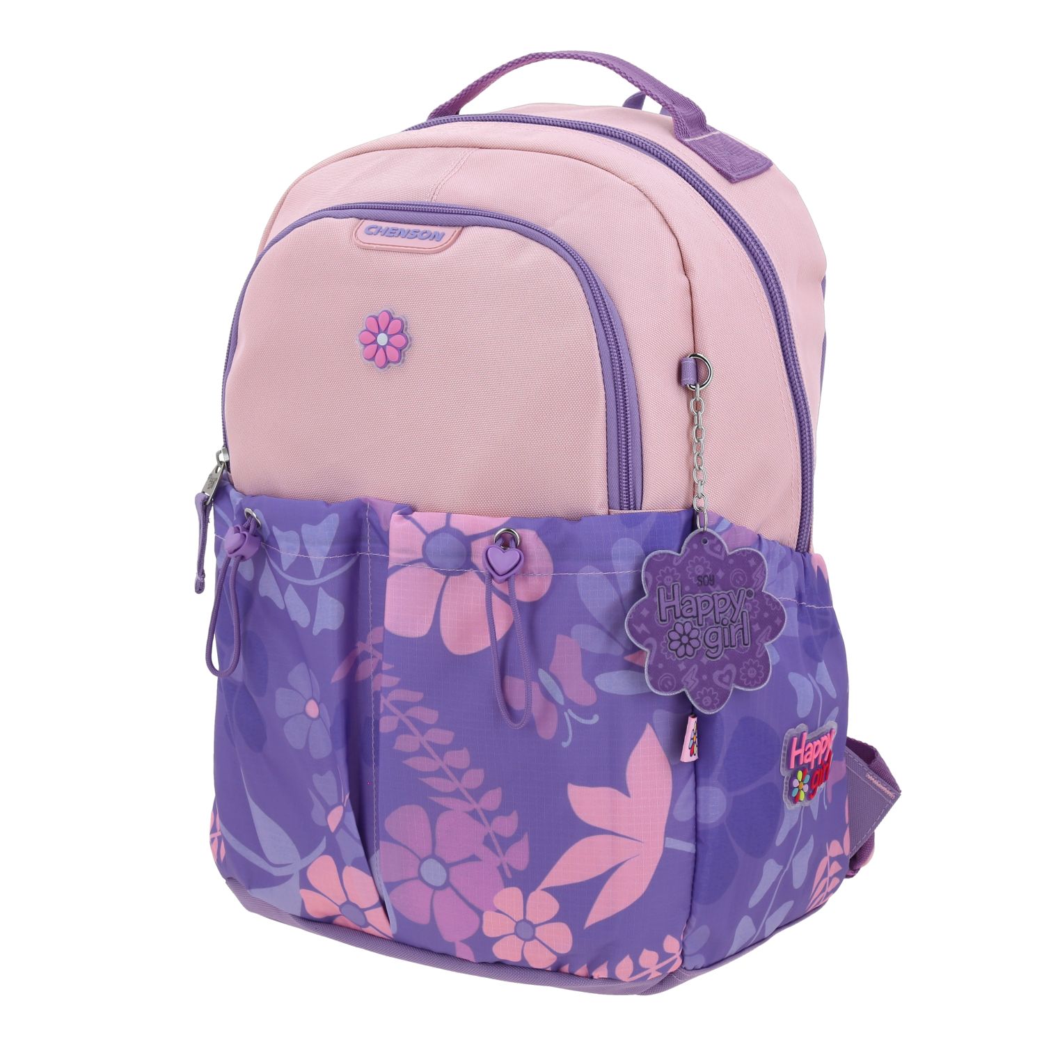 Foto 3 pulgar | Mochila Morada Diseño Floral Happy Girl Bagster