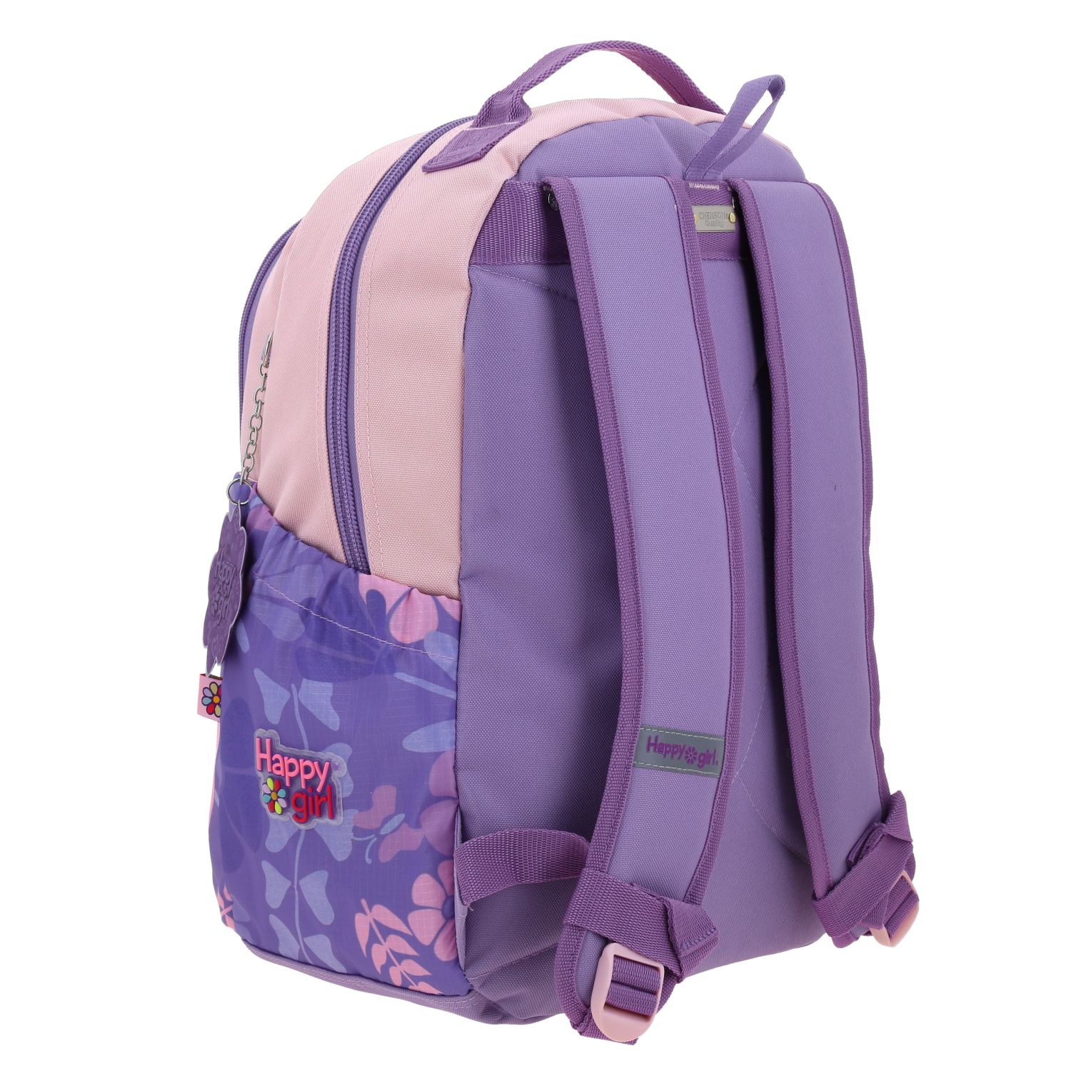 Foto 4 pulgar | Mochila Morada Diseño Floral Happy Girl Bagster