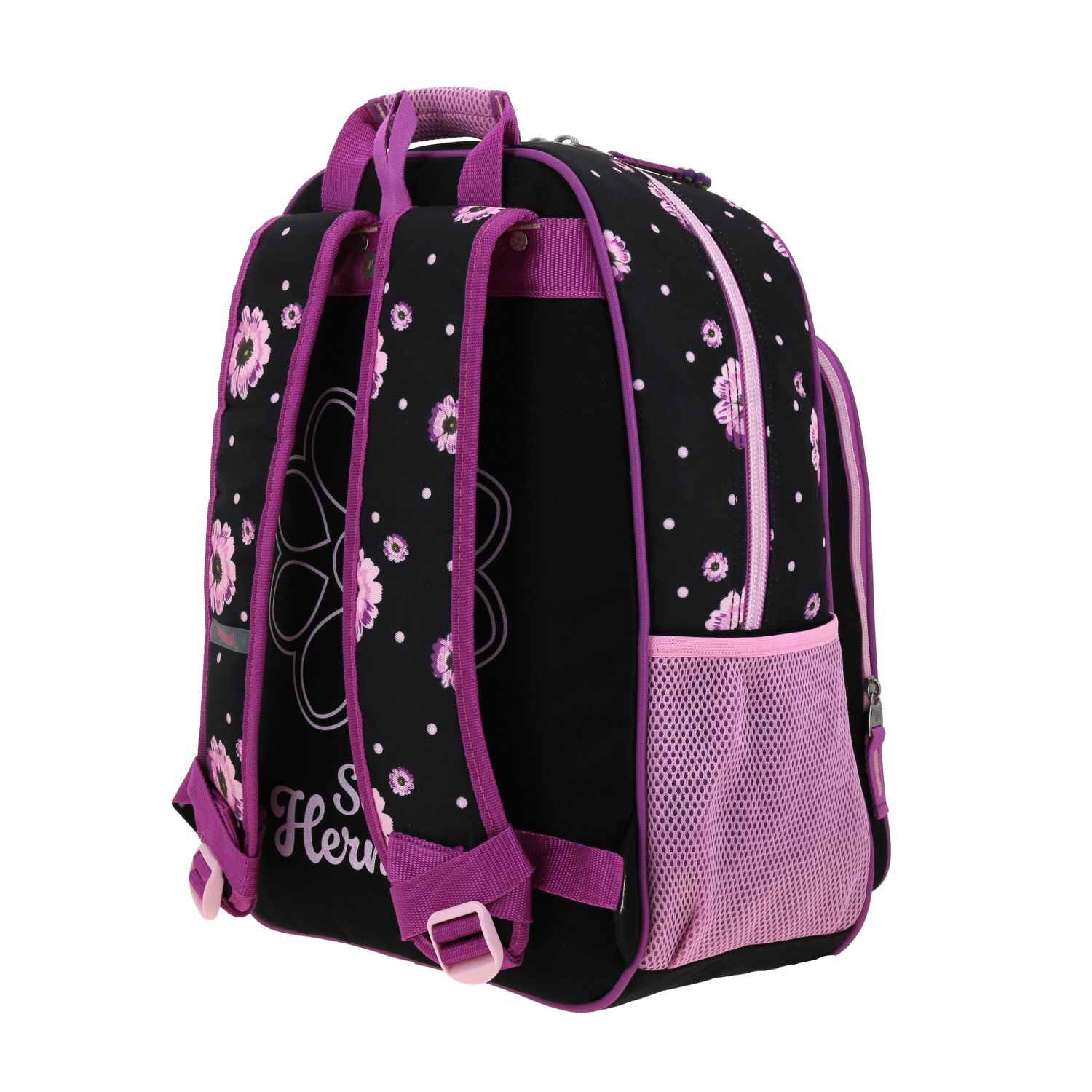 Foto 5 | Mochila Negra Con Flores Moradas Chenson Happy Girl Suji