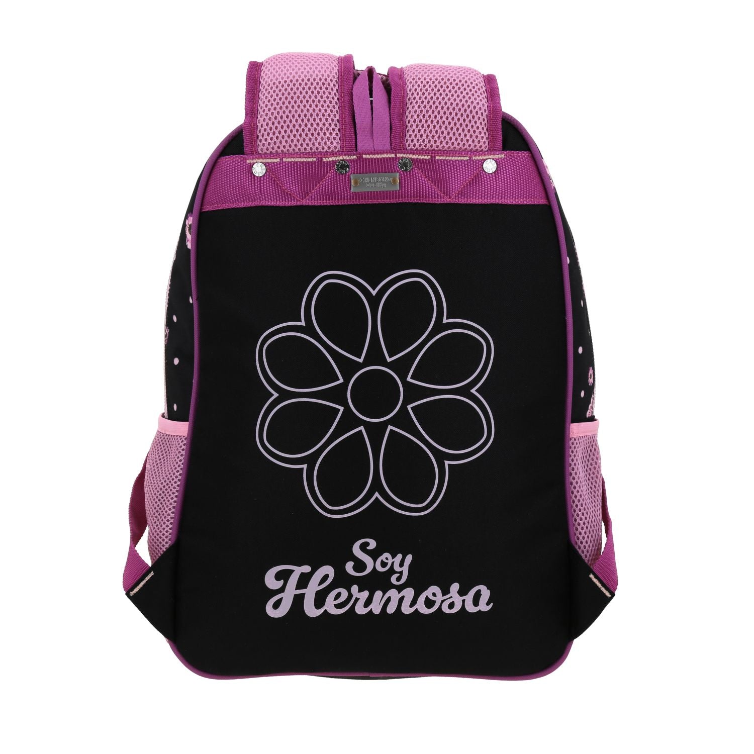 Foto 9 pulgar | Mochila Negra Con Flores Moradas Chenson Happy Girl Suji