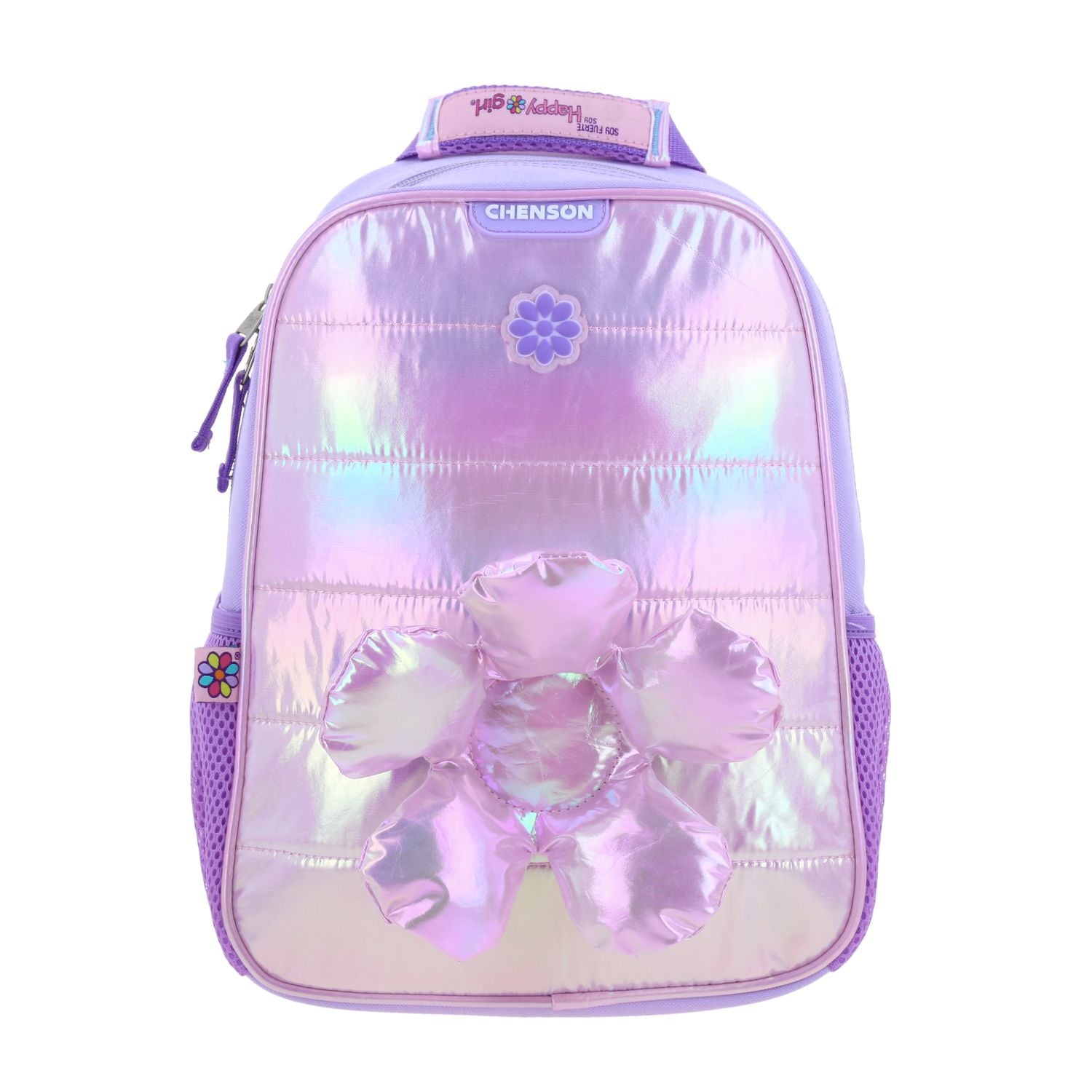 Foto 2 pulgar | Mochila Lila Brillante Diseño Con Flor Happy Girl Flof