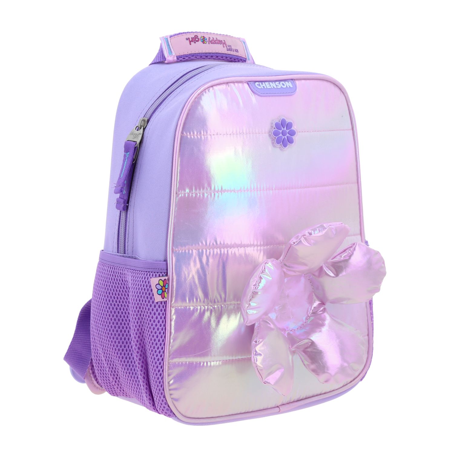 Foto 7 pulgar | Mochila Lila Brillante Diseño Con Flor Happy Girl Flof