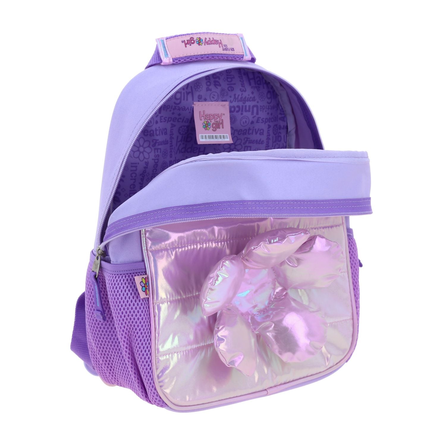 Foto 7 | Mochila Lila Brillante Diseño Con Flor Happy Girl Flof