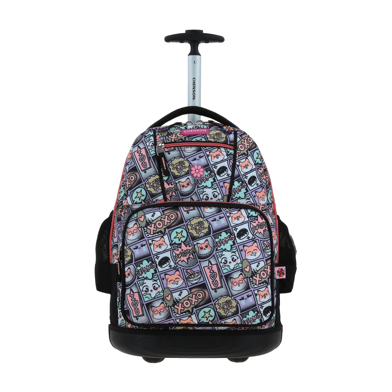 Mochila Con Ruedas Negra Multicolor Chenson Happy Girl Mixco