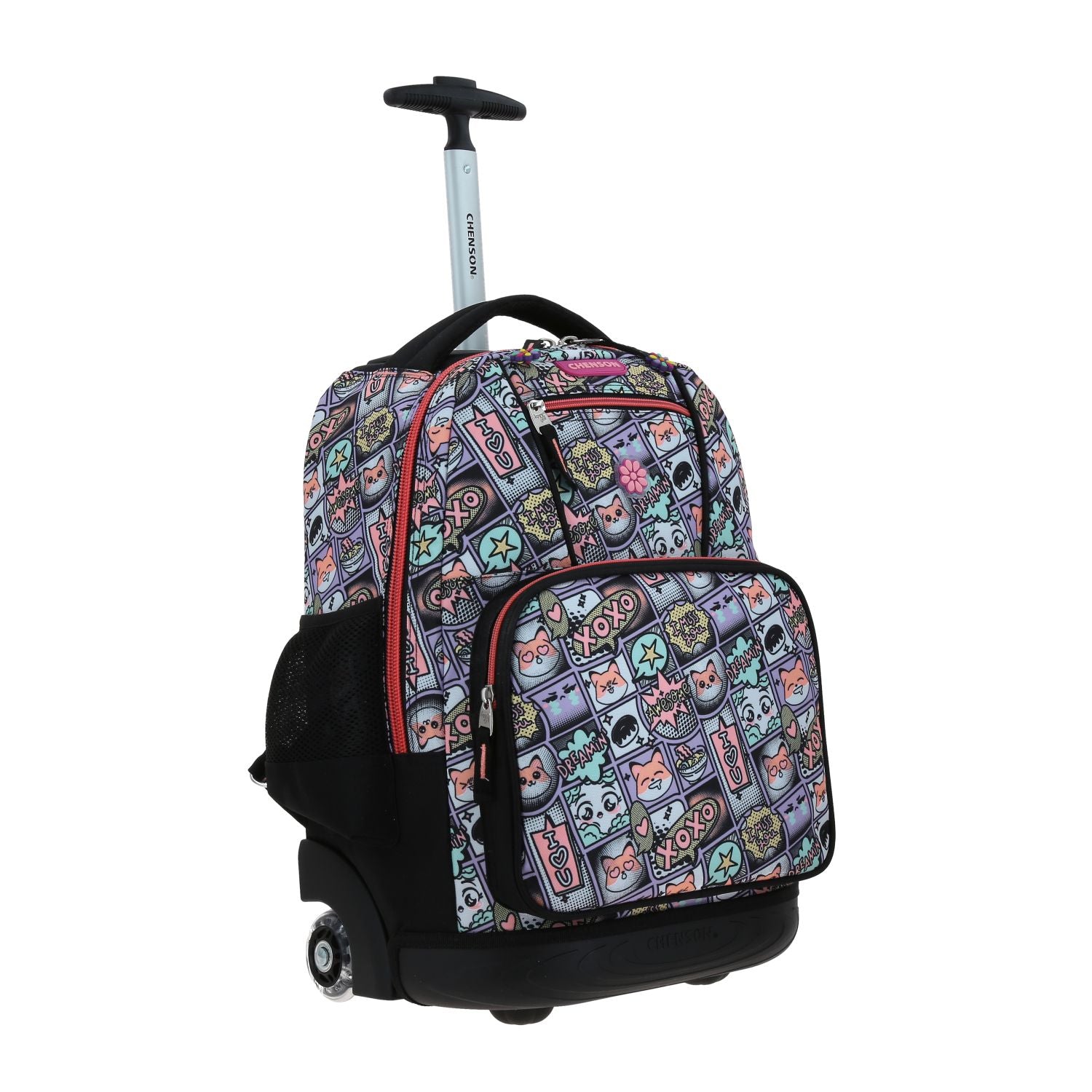 Foto 7 pulgar | Mochila Con Ruedas Negra Multicolor Chenson Happy Girl Mixco