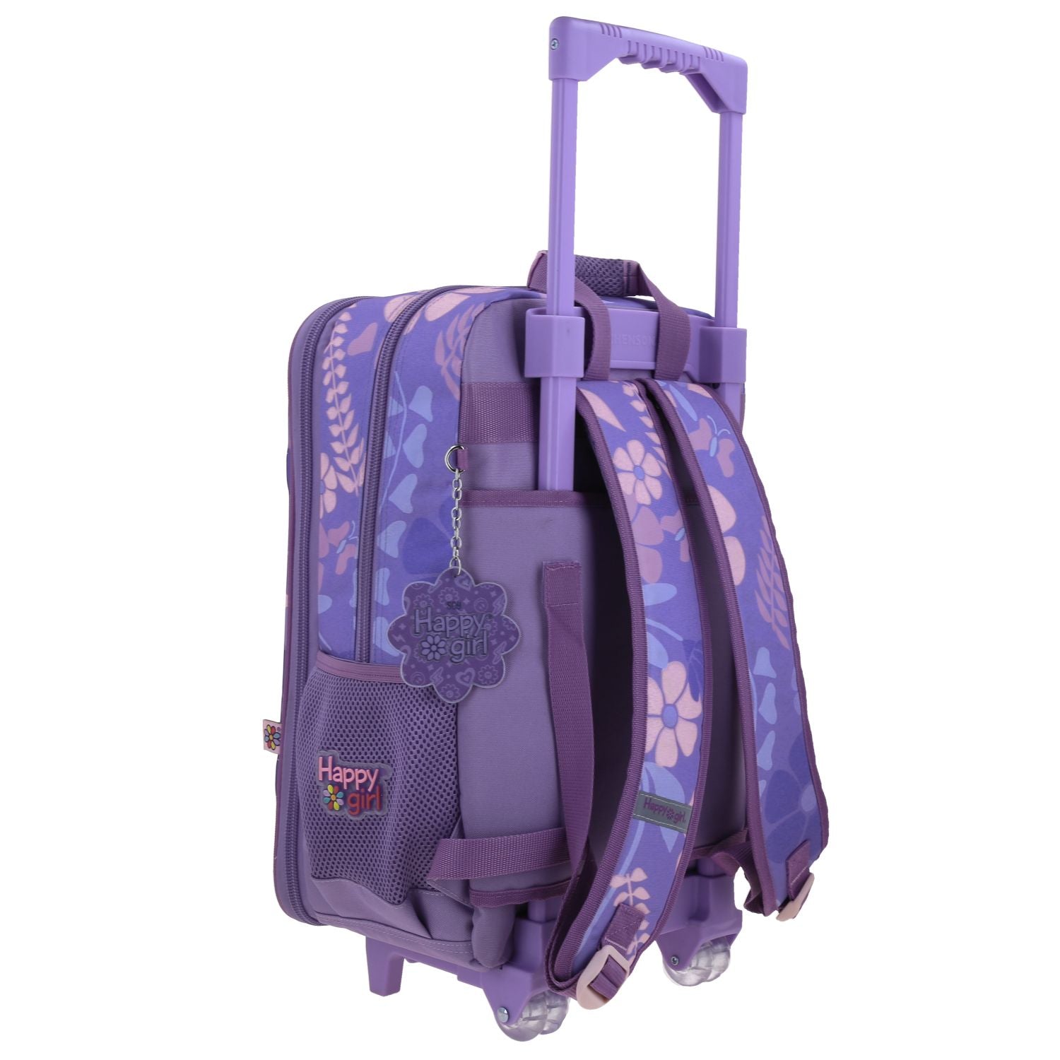 Foto 4 pulgar | Mochila Morada Con Ruedas Happy Girl Bagster