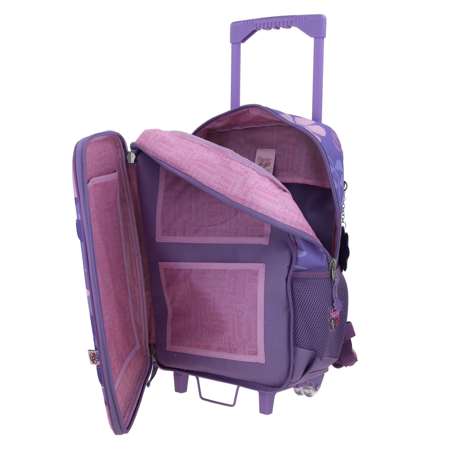Foto 8 pulgar | Mochila Morada Con Ruedas Happy Girl Bagster