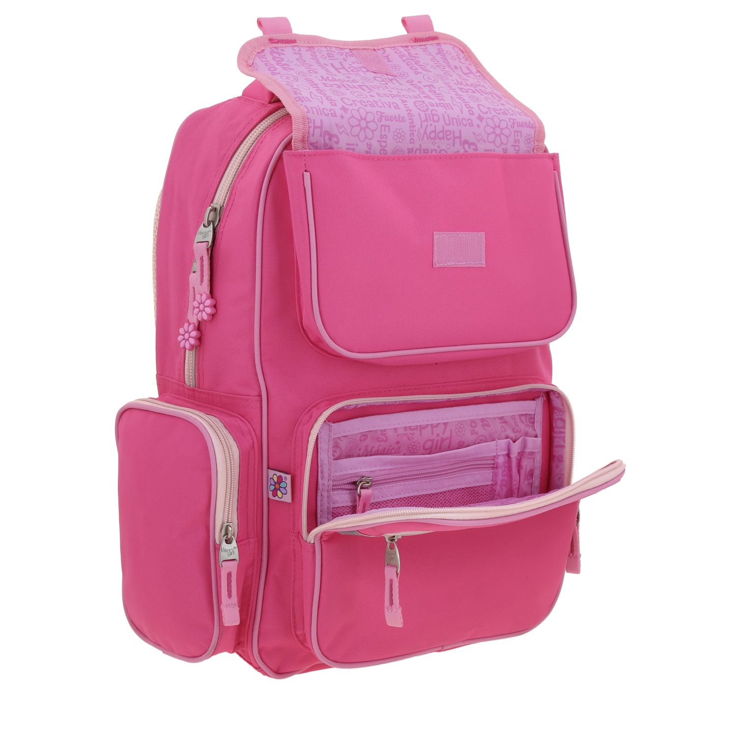 Foto 8 pulgar | Mochila Rosa Happy Girl Strong