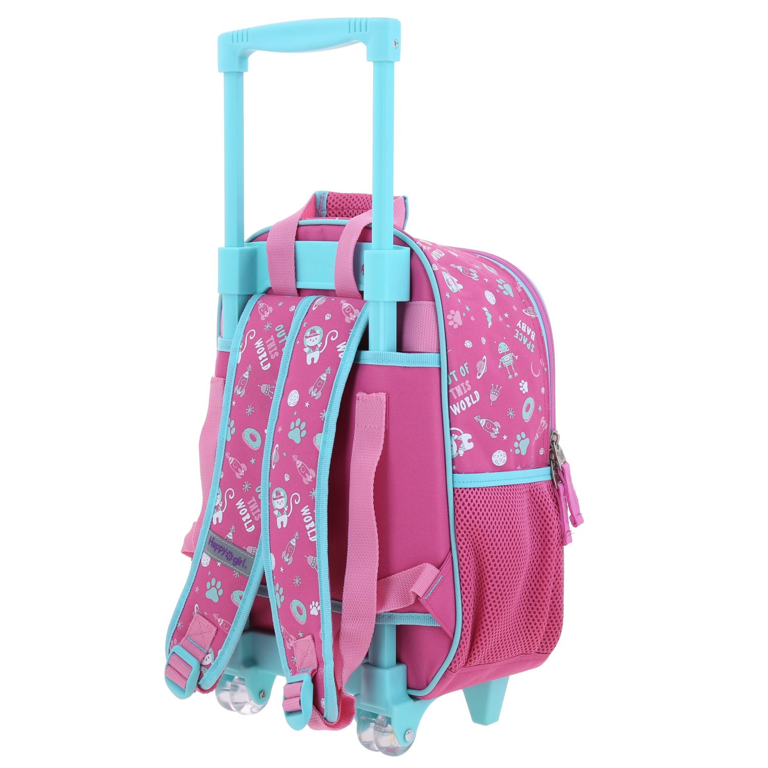 Foto 6 pulgar | Mochila Rosa Con Ruedas Con Gatito Y Confeti Encapsulado Happy Girl Ajua