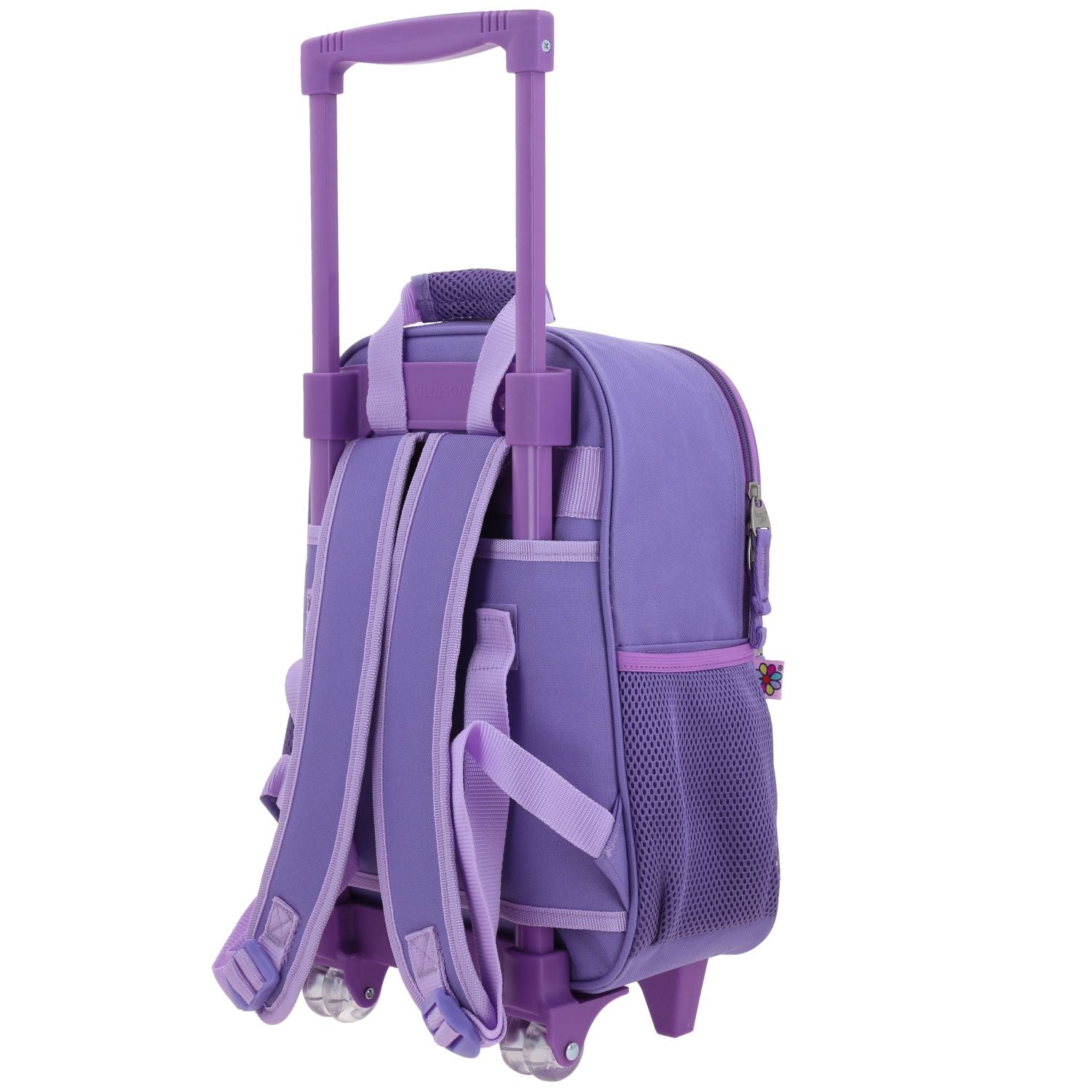Foto 6 pulgar | Mochila Morada Con Ruedas Y Tiras Colgantes Happy Girl Cowli