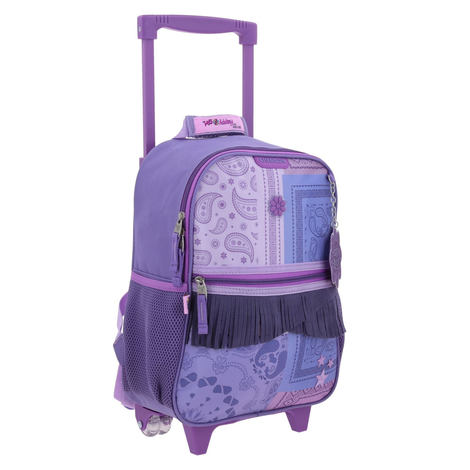 Foto 7 pulgar | Mochila Morada Con Ruedas Y Tiras Colgantes Happy Girl Cowli