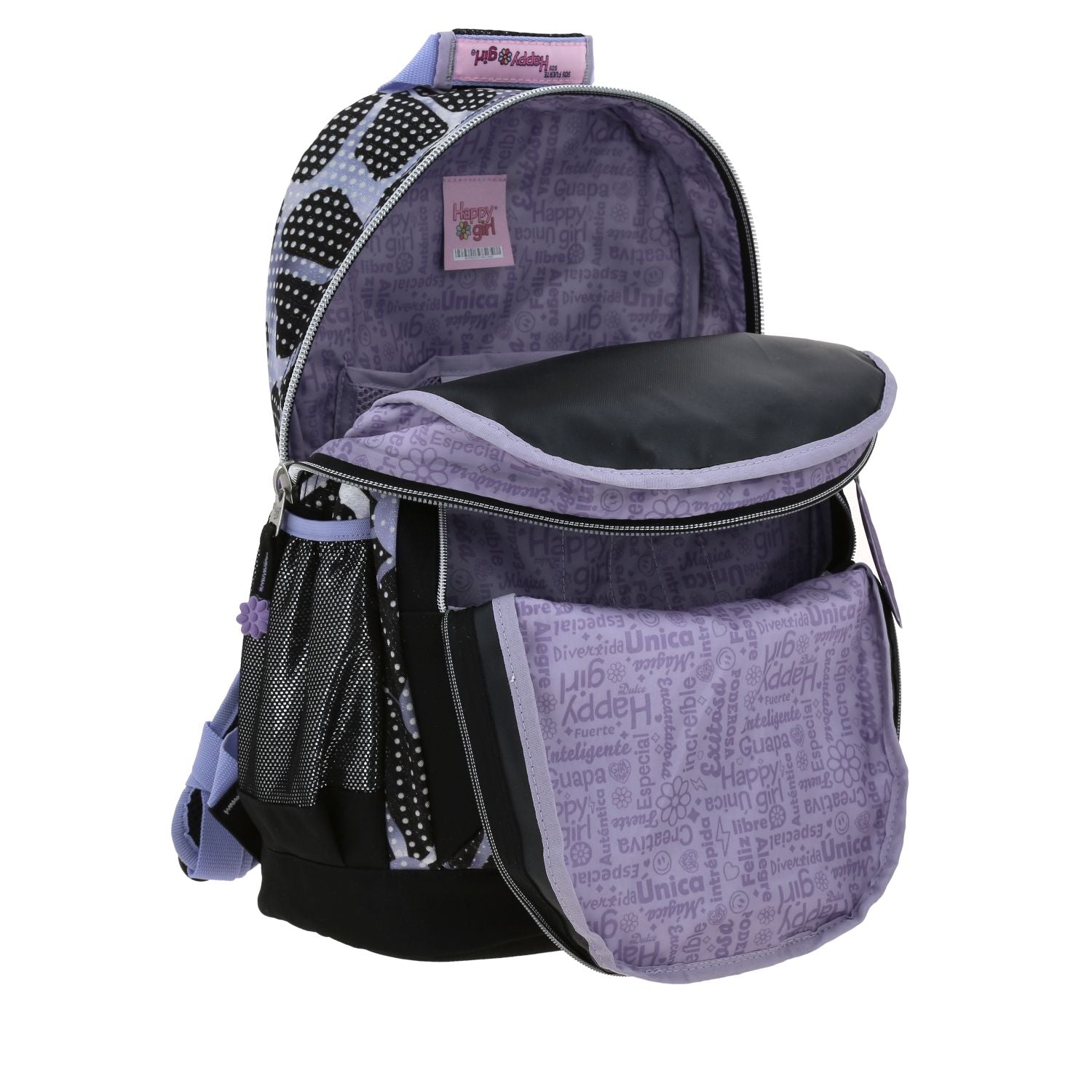Foto 8 pulgar | Mochila  Negra Happy Girl Quiz