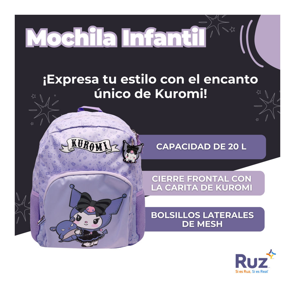 Foto 4 pulgar | Mochila Infantil Sanrio Kuromi 20 L