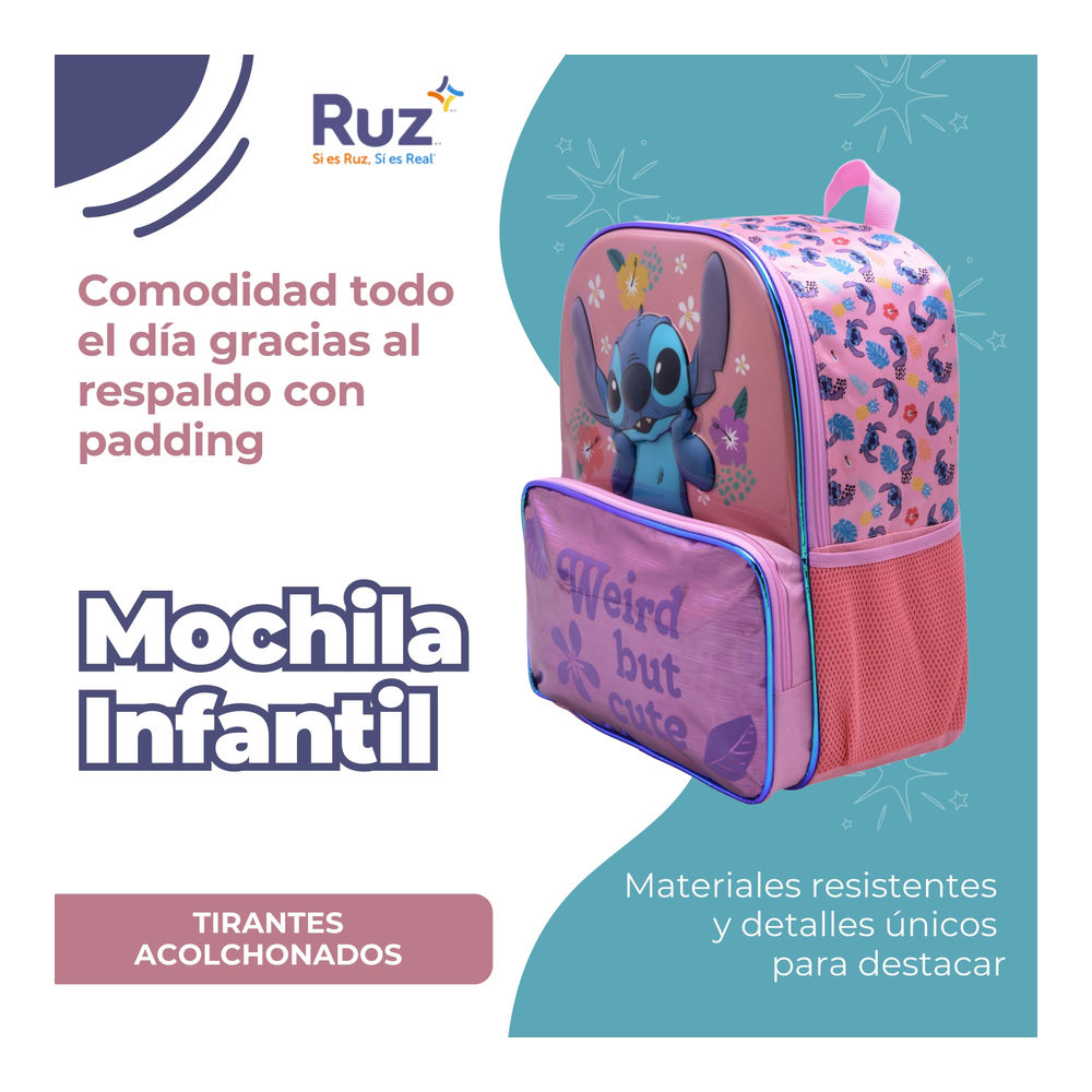 Foto 5 pulgar | Mochila Infantil Disney Stitch 20 L