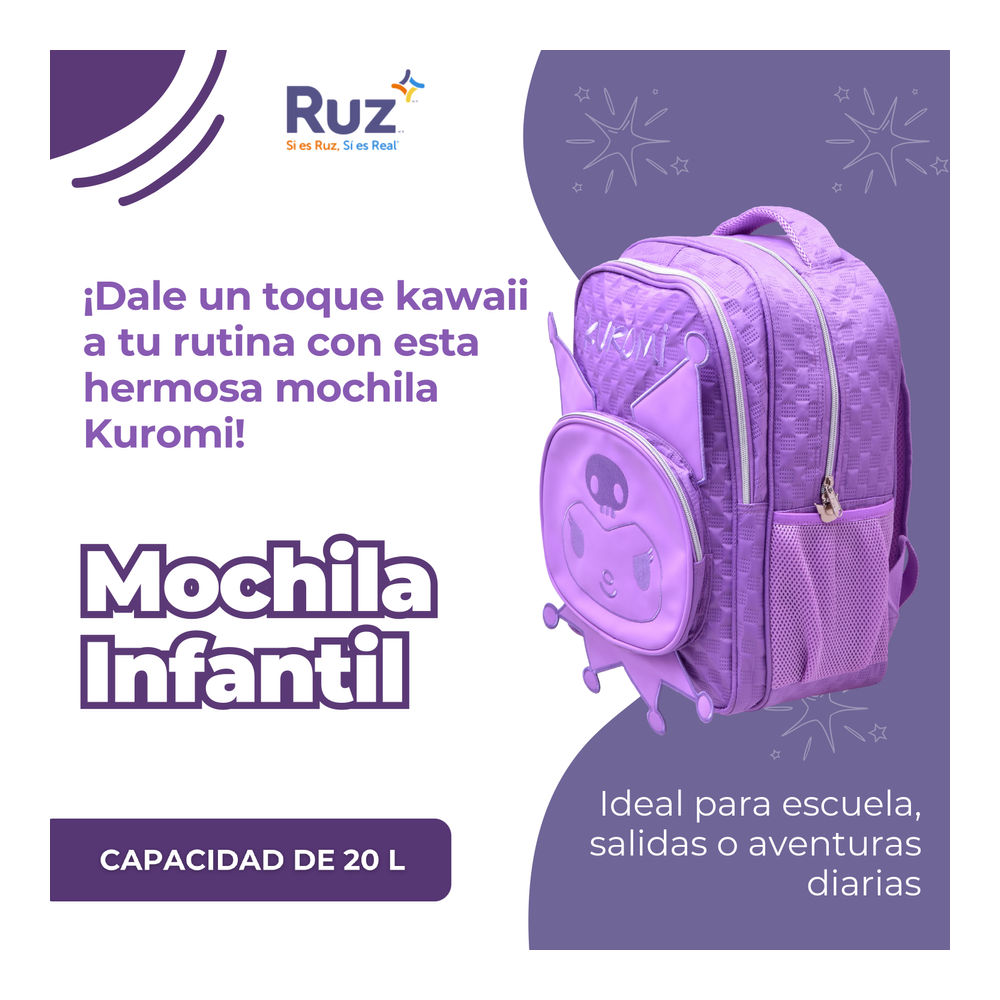 Foto 5 pulgar | Mochila Infantil Sanrio Kuromi 20 L