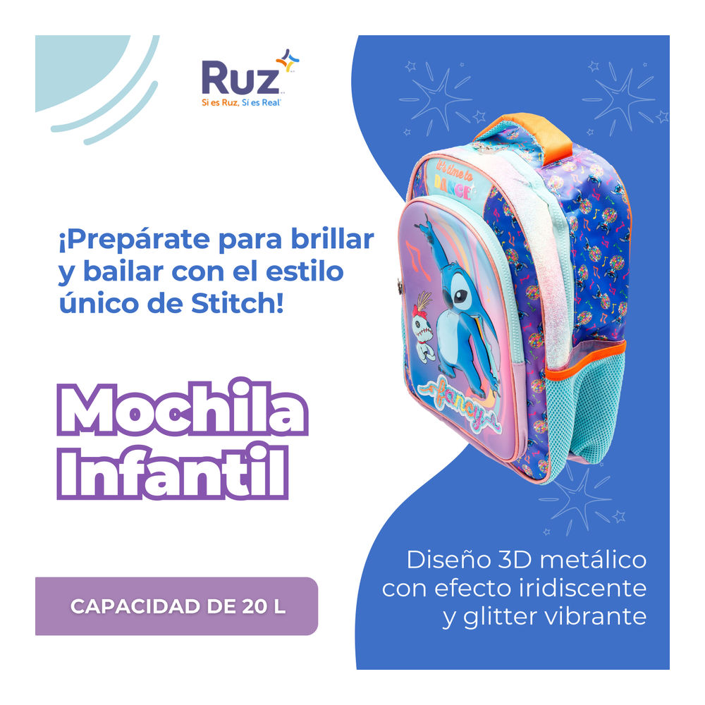 Foto 4 | Mochila Infantil Disney Stitch 20 L