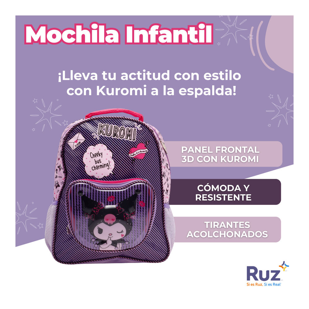 Foto 4 pulgar | Mochila Primaria Infantil Sanrio Kuromi 20 L