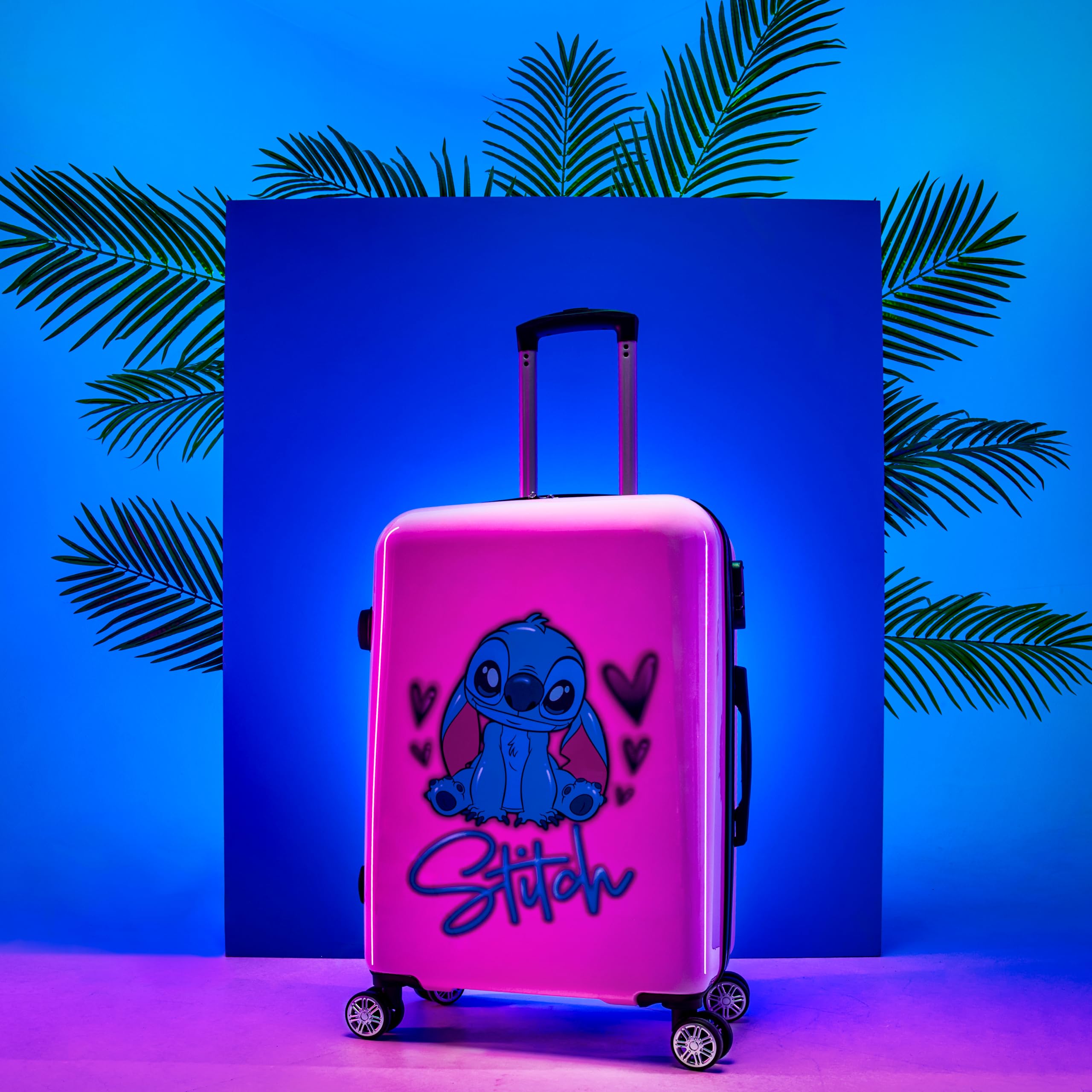Foto 3 pulgar | Set De Maletas Disney Stitch Hard Shell 28 L, 50 L, 91 L, Rosa - Venta Internacional.