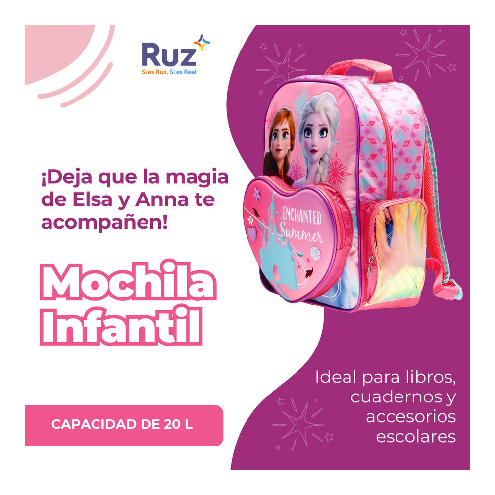 Foto 5 pulgar | Mochila Primaria Infantil Disney Frozen 20 L