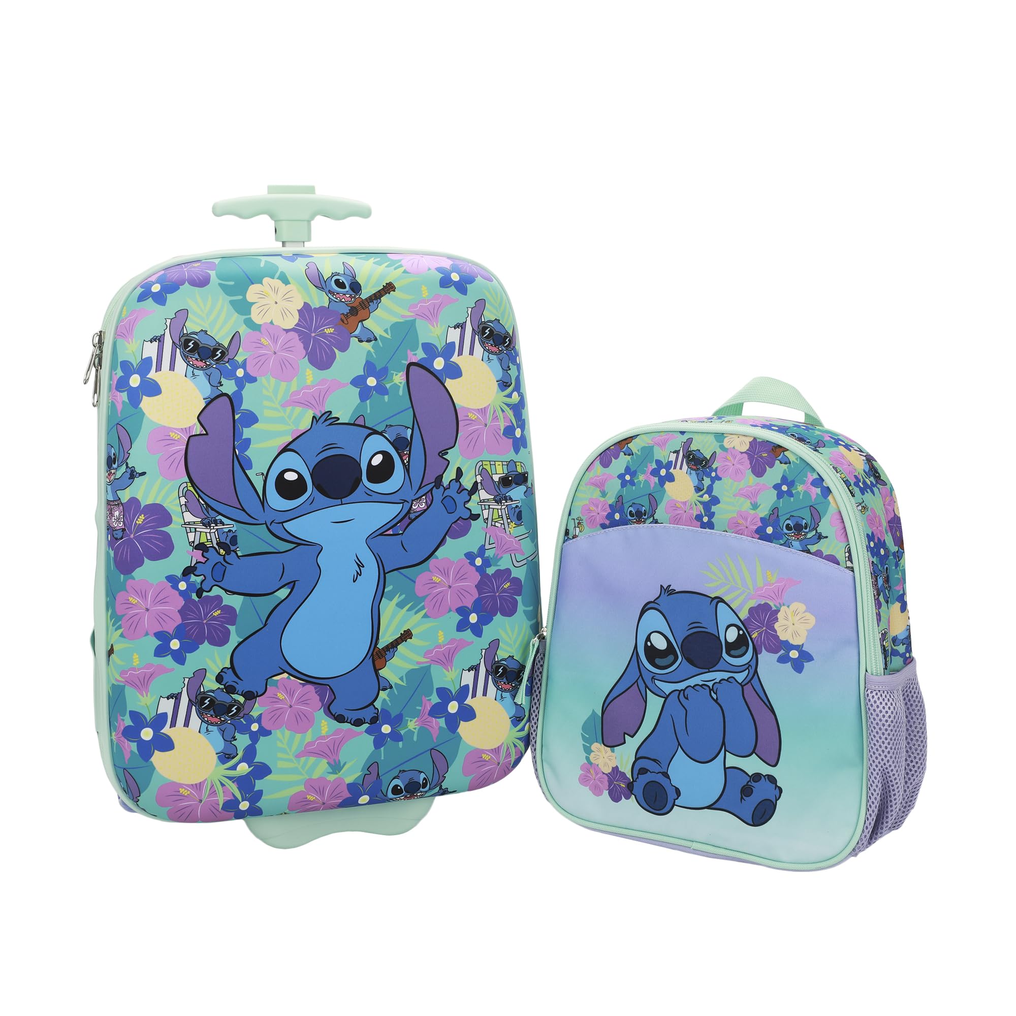 Foto 1 | Set De Equipaje Con Estampado De Flores Tropicales Disney Stitch Para Jóvenes - Venta Internacional.