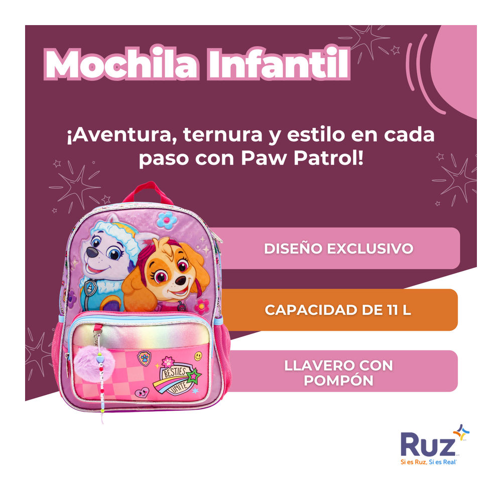 Foto 3 | Mochila Kinder Infantil Nickelodeon Paw Patrol 11 L