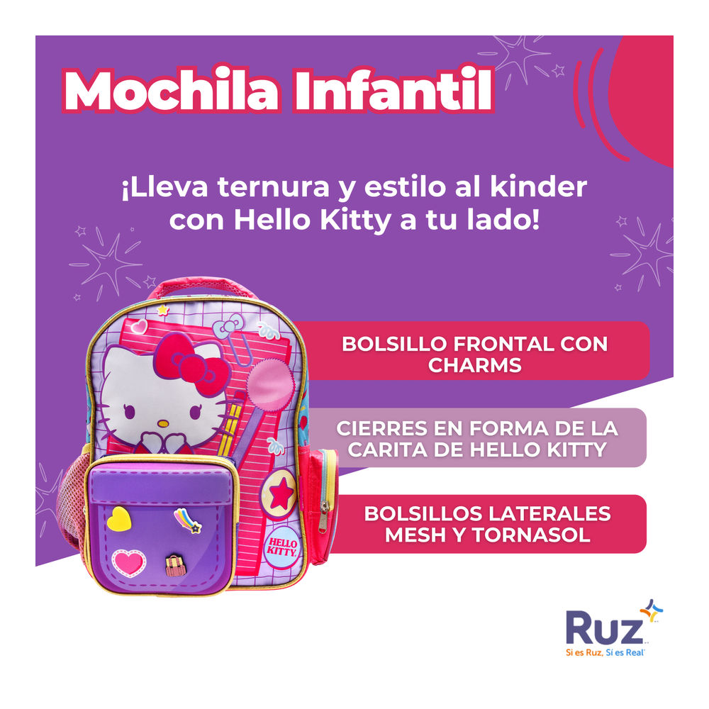Foto 4 pulgar | Mochila Kinder Infantil Sanrio Hello Kitty 11 L