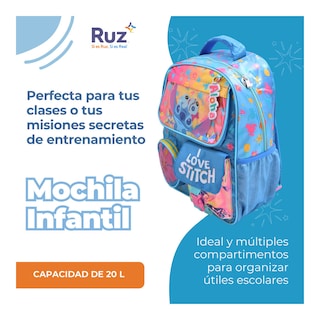 Foto 4 | Mochila Primaria Infantil Disney Stitch 20 L