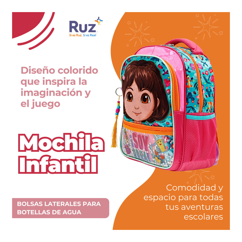 Foto 5 pulgar | Mochila Kinder Infantil Nickelodeon Dora La Exploradora 11 L