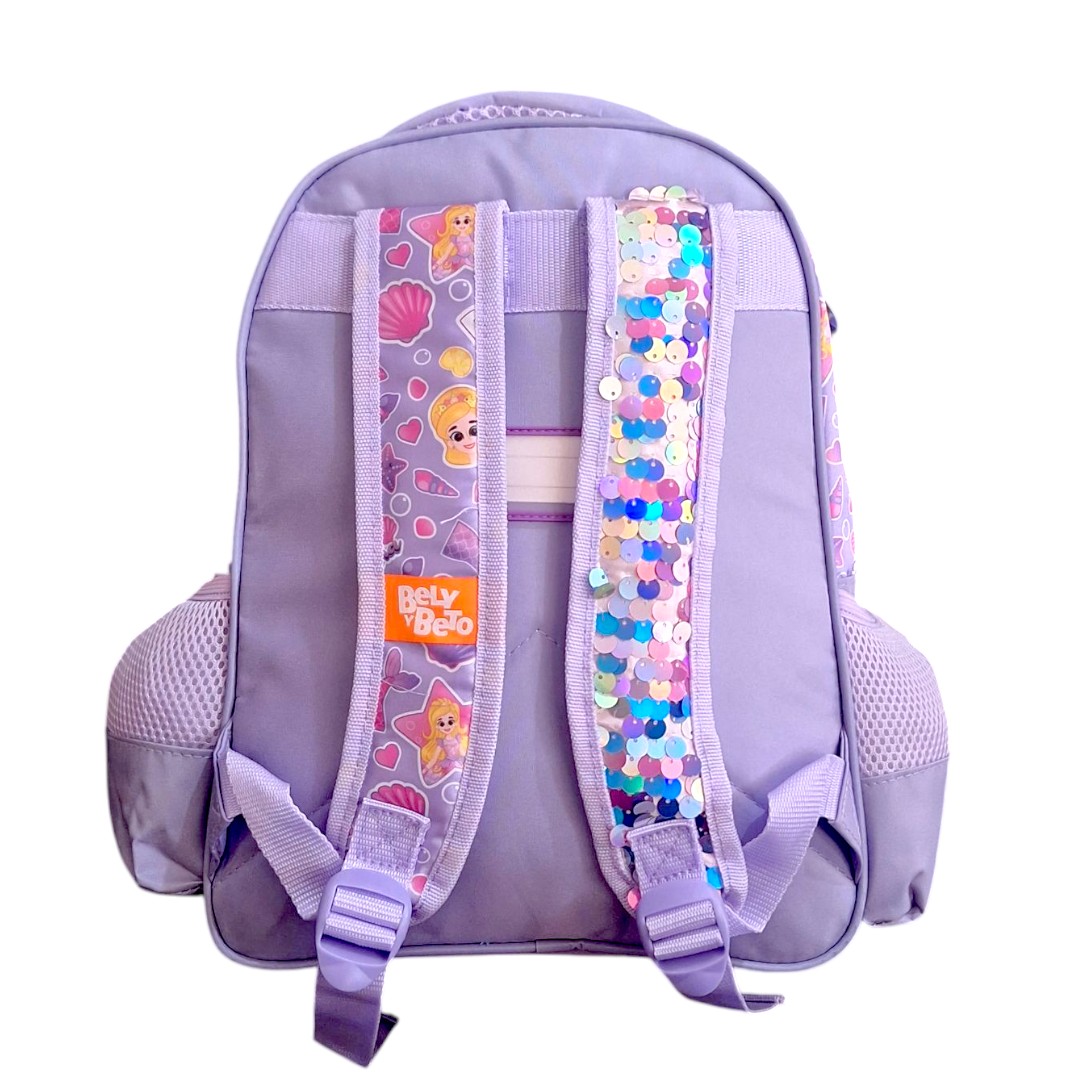 Foto 5 pulgar | Fm Mochila Chica Kinder Bely Y Beto Sirena Lentejuelas Be504k35bp