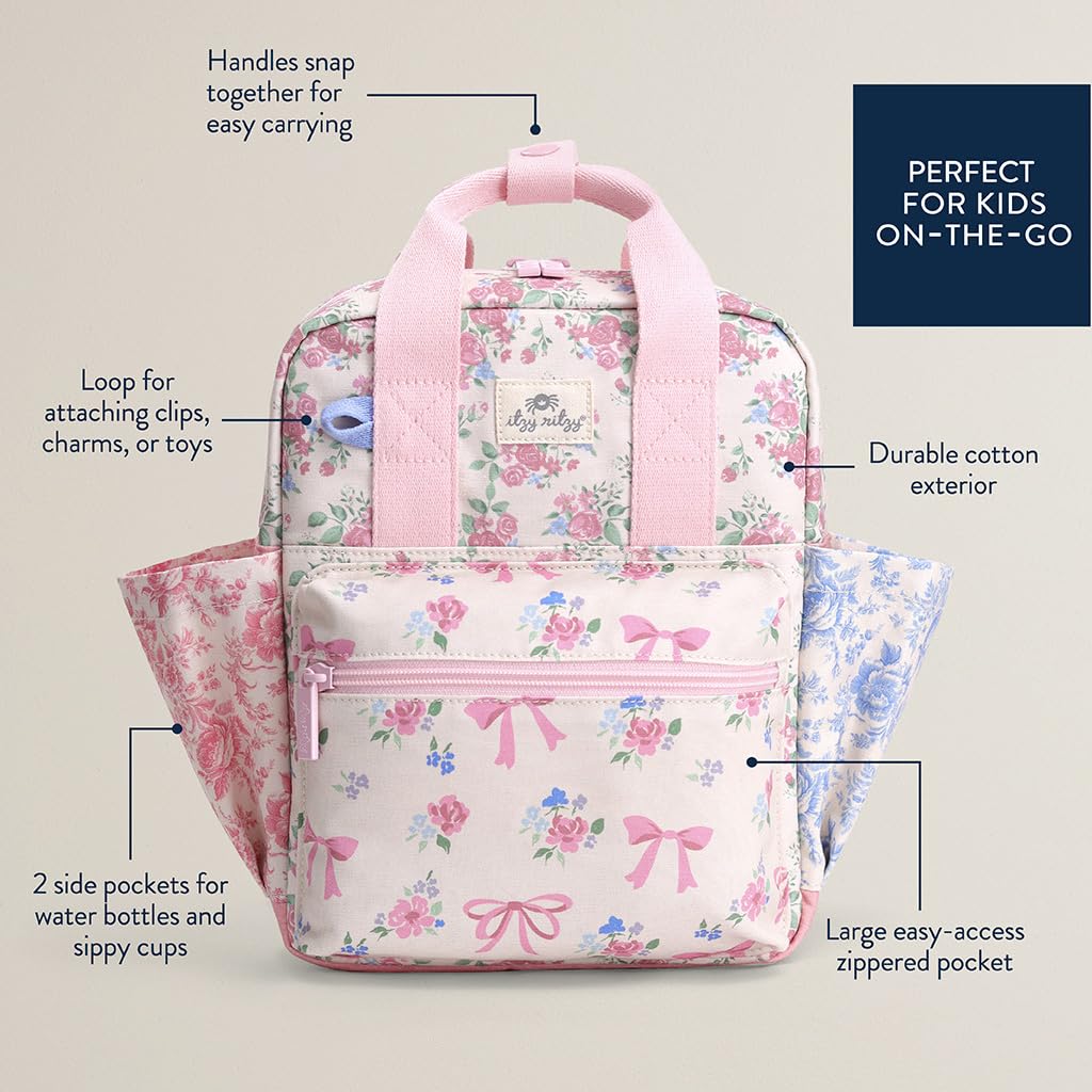 Foto 4 pulgar | Mochila Para Niños Pequeños Itzy Ritzy Ribbons & Roses Con Bolsillos - Venta Internacional.