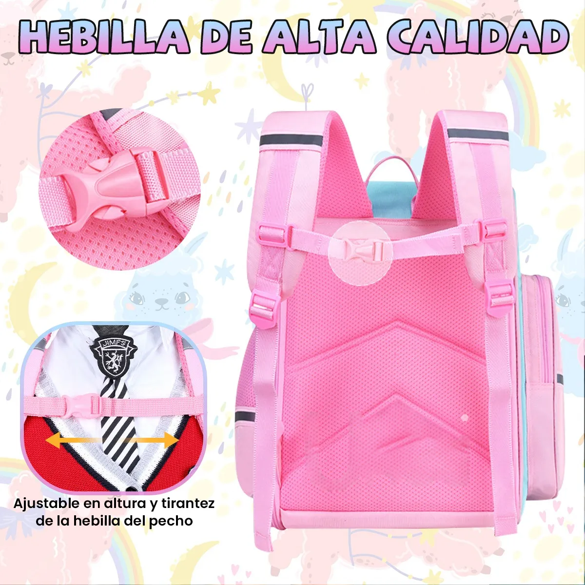 Foto 4 pulgar | Mochila Infantil Impermeable Niña Unicornio Lab.g Rosa