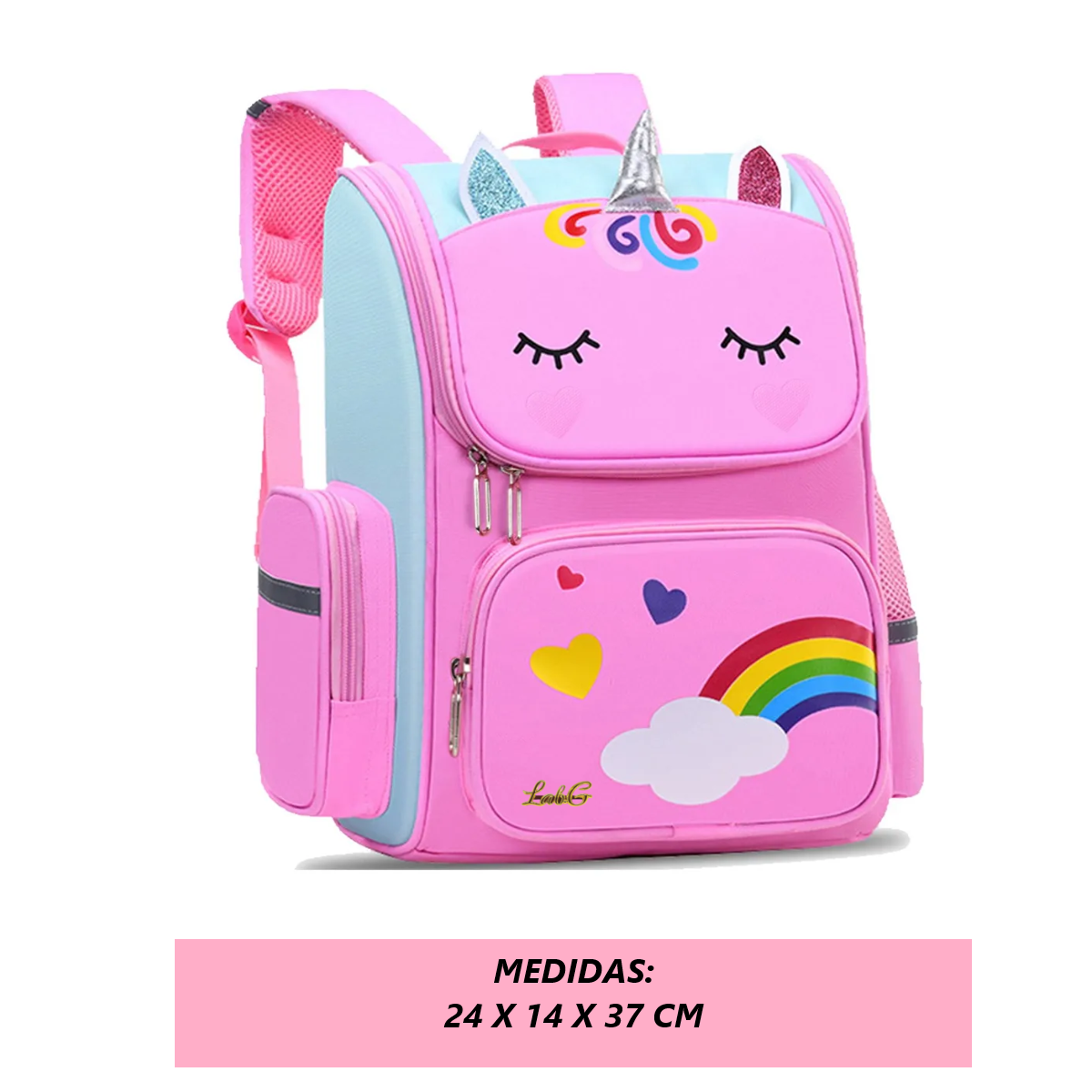 Foto 6 pulgar | Mochila Infantil Impermeable Niña Unicornio Lab.g Rosa