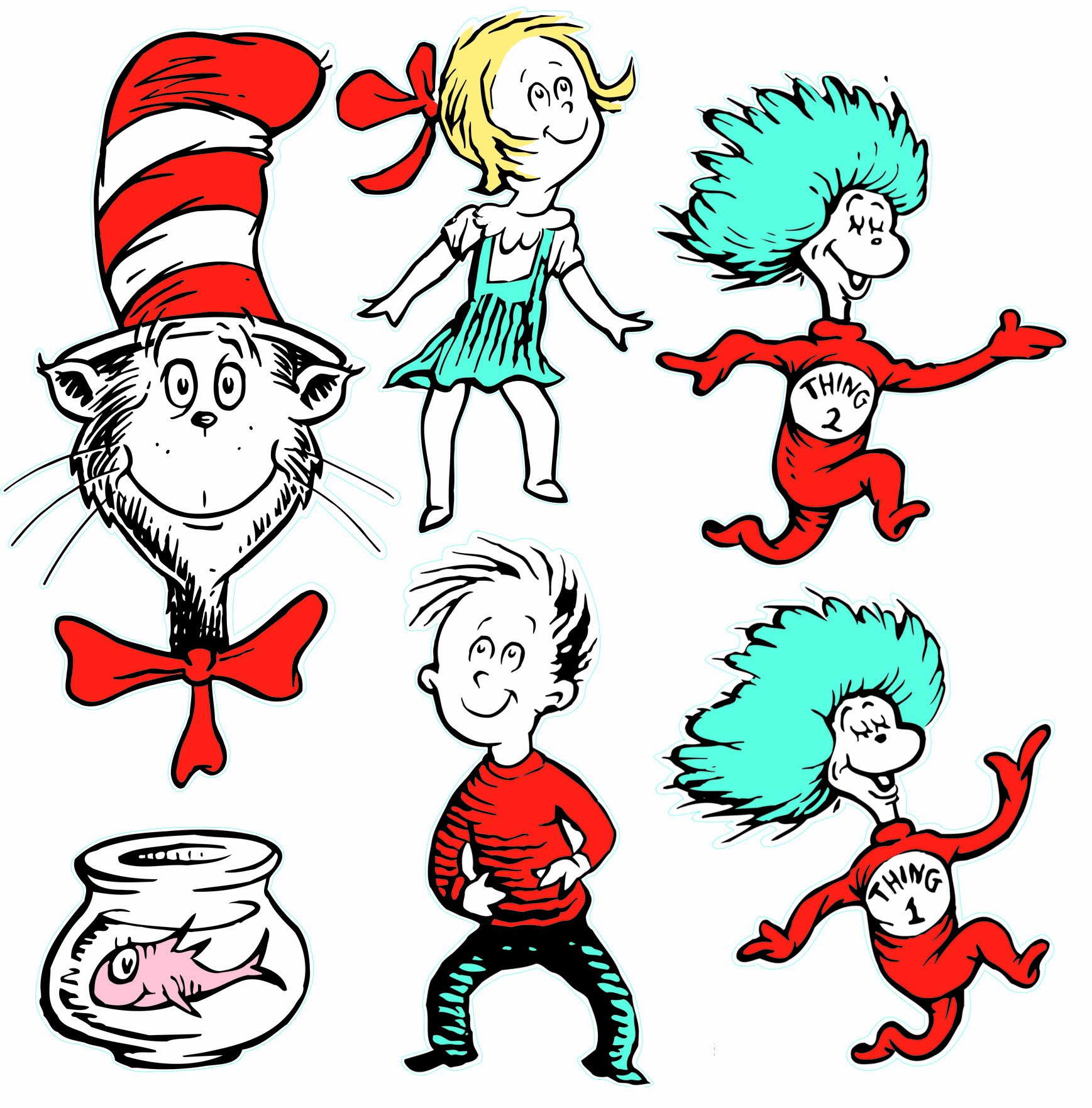Decoraciones Para El Aula, El Gato En El Sombrero, De Eureka Dr. Seuss, 6 Unidades - Venta Internacional.