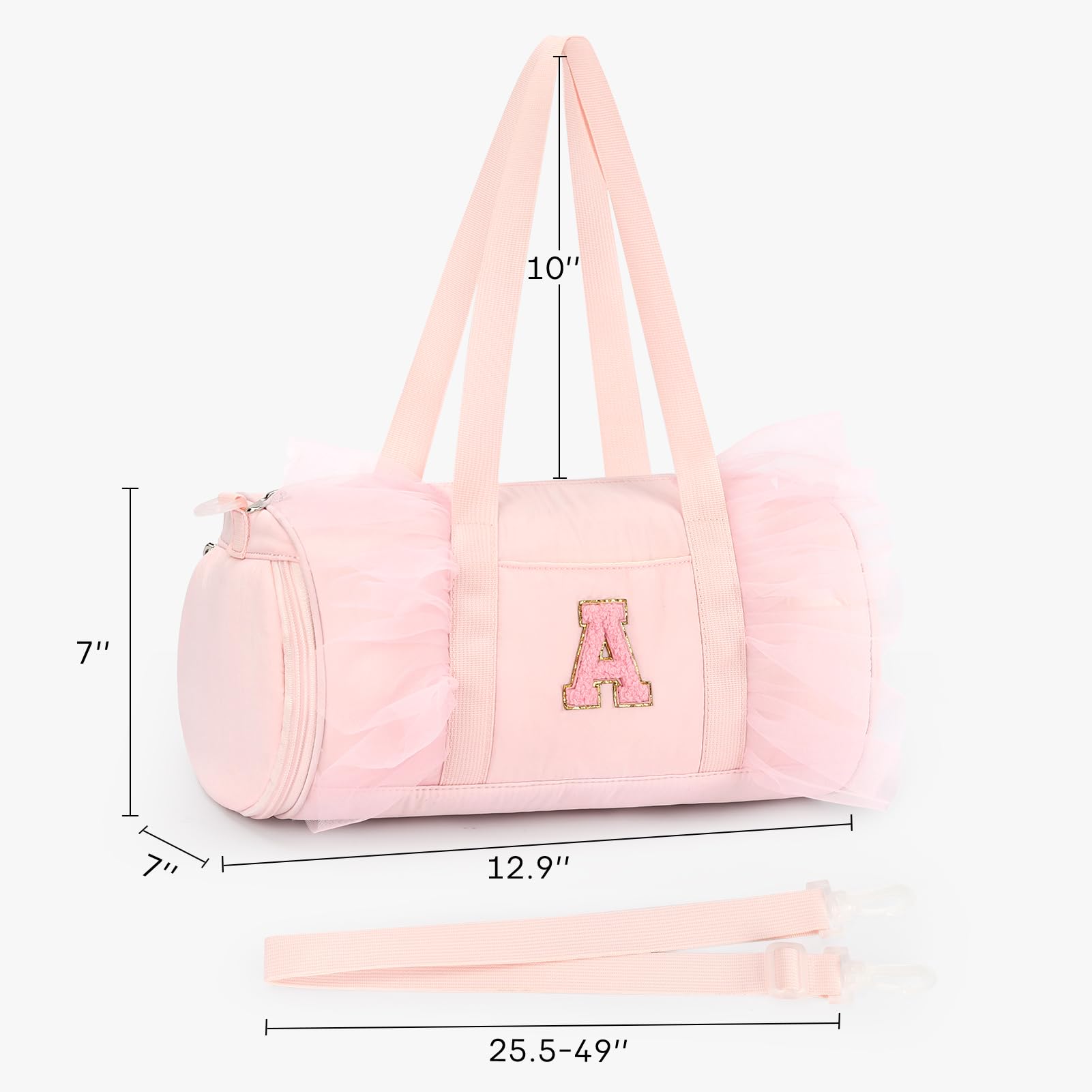 Foto 3 | Bolsa De Lona Mibasies Para Niñas De 4 A 6 Niños, Rosa Con Letra - Venta Internacional.