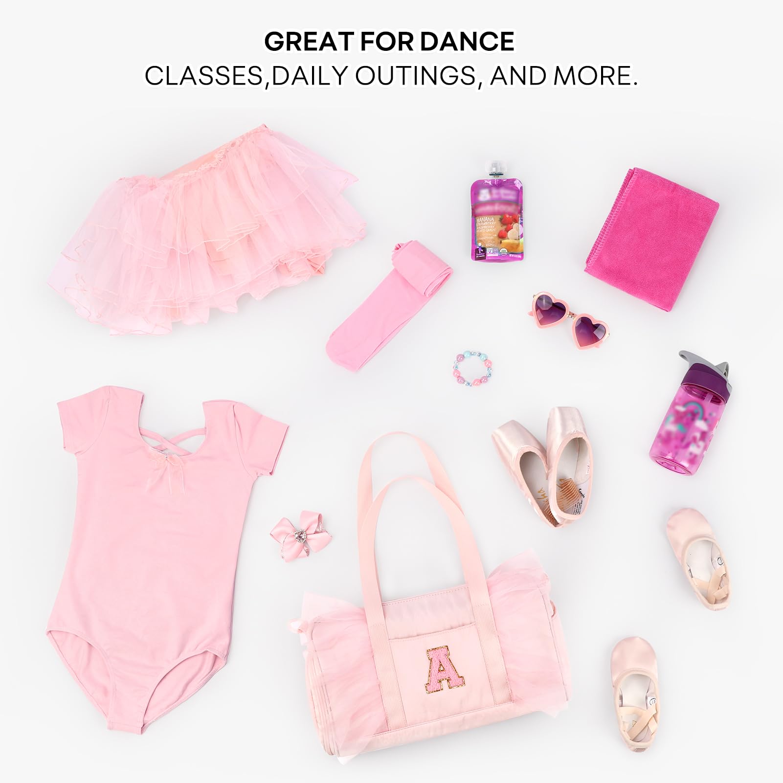 Foto 4 | Bolsa De Lona Mibasies Para Niñas De 4 A 6 Niños, Rosa Con Letra - Venta Internacional.