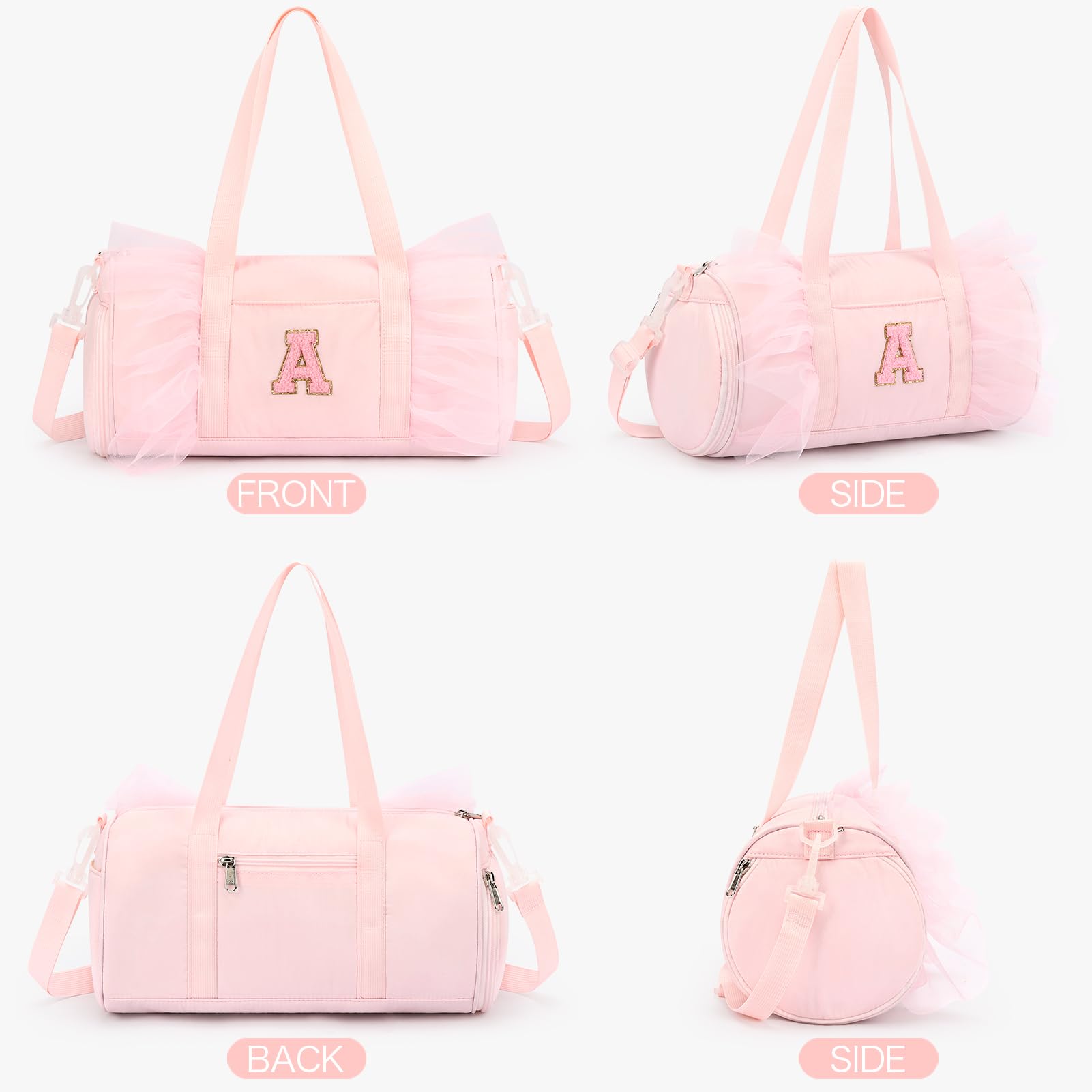 Foto 7 pulgar | Bolsa De Lona Mibasies Para Niñas De 4 A 6 Niños, Rosa Con Letra - Venta Internacional.